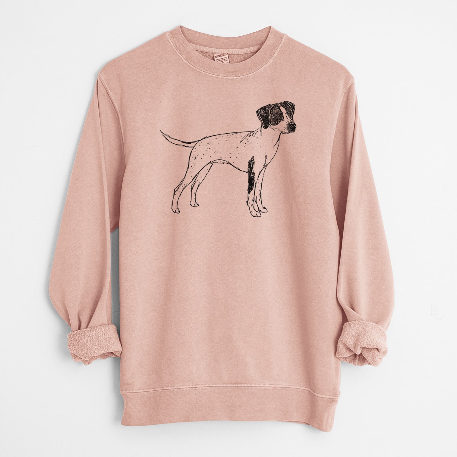 Doodled Lilly the English Pointer - Unisex Pigment Dyed Crew Sweatshirt