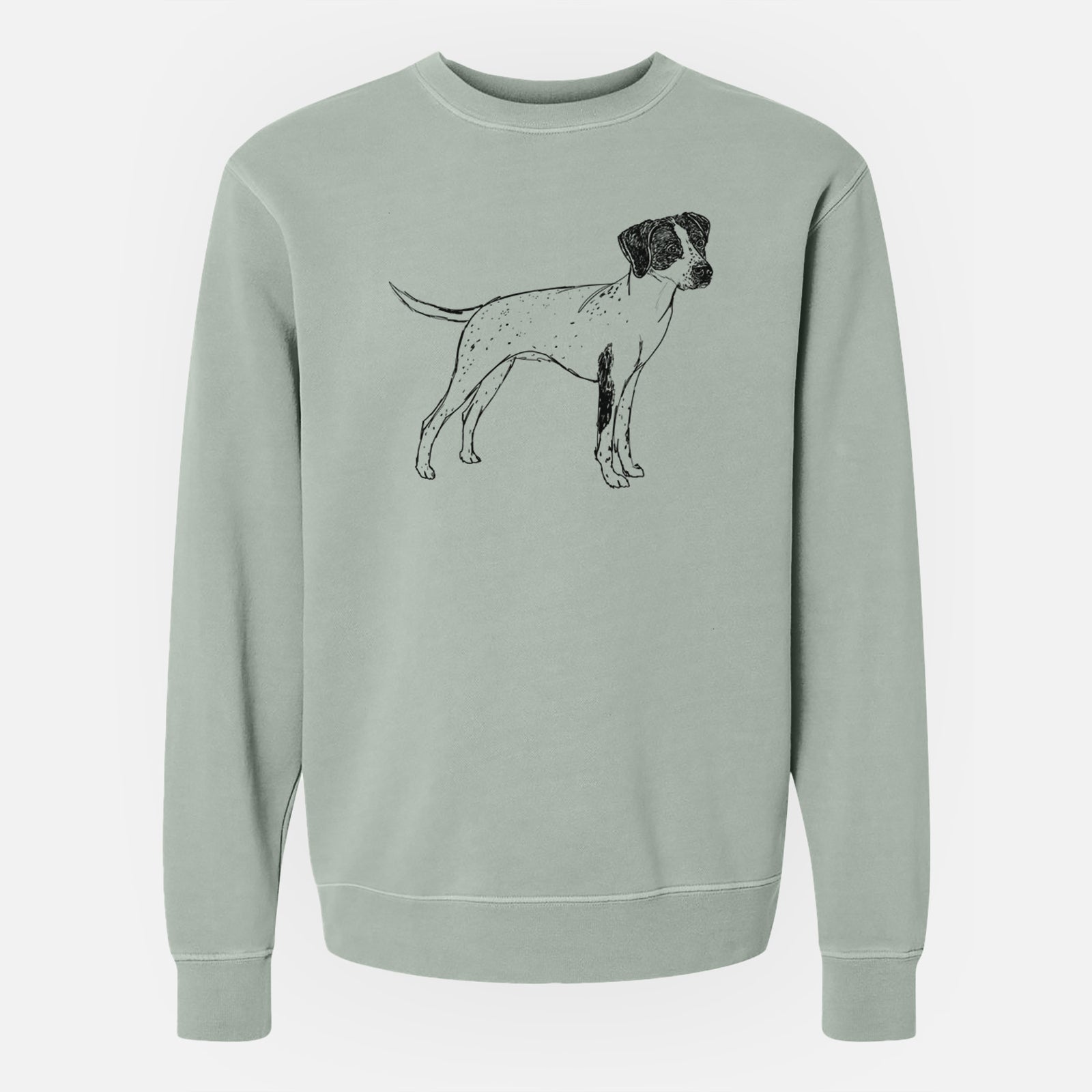 Doodled Lilly the English Pointer - Unisex Pigment Dyed Crew Sweatshirt