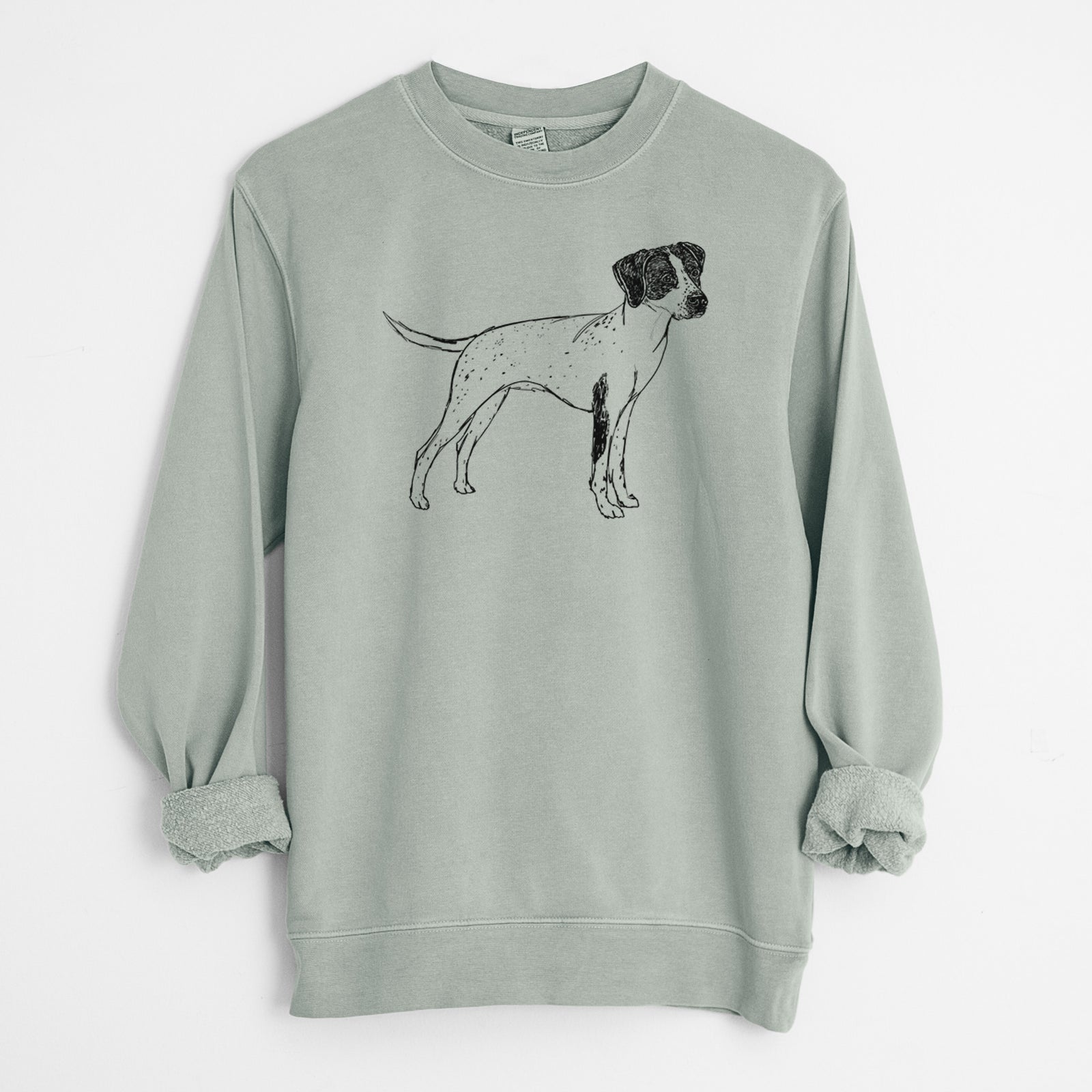Doodled Lilly the English Pointer - Unisex Pigment Dyed Crew Sweatshirt