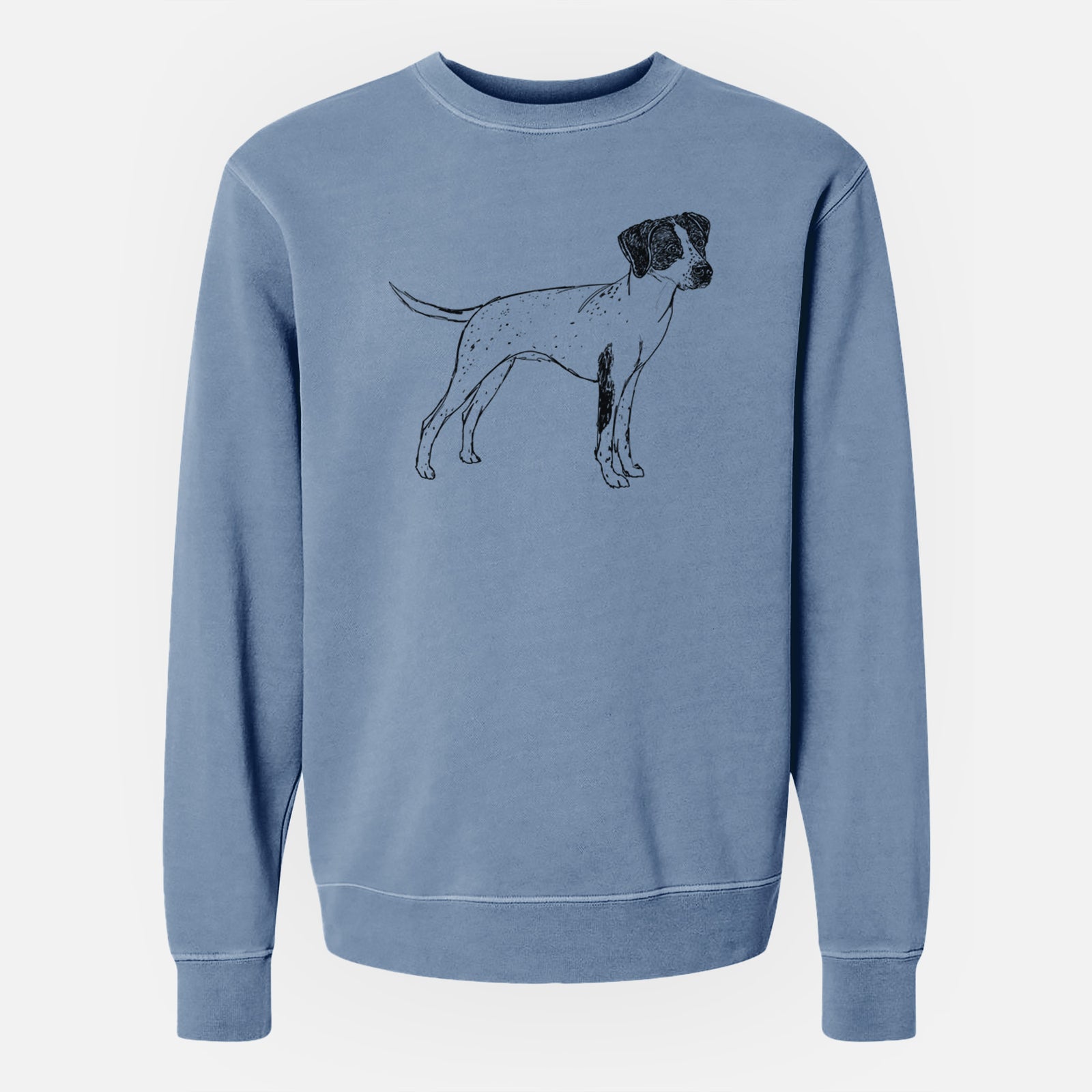 Doodled Lilly the English Pointer - Unisex Pigment Dyed Crew Sweatshirt