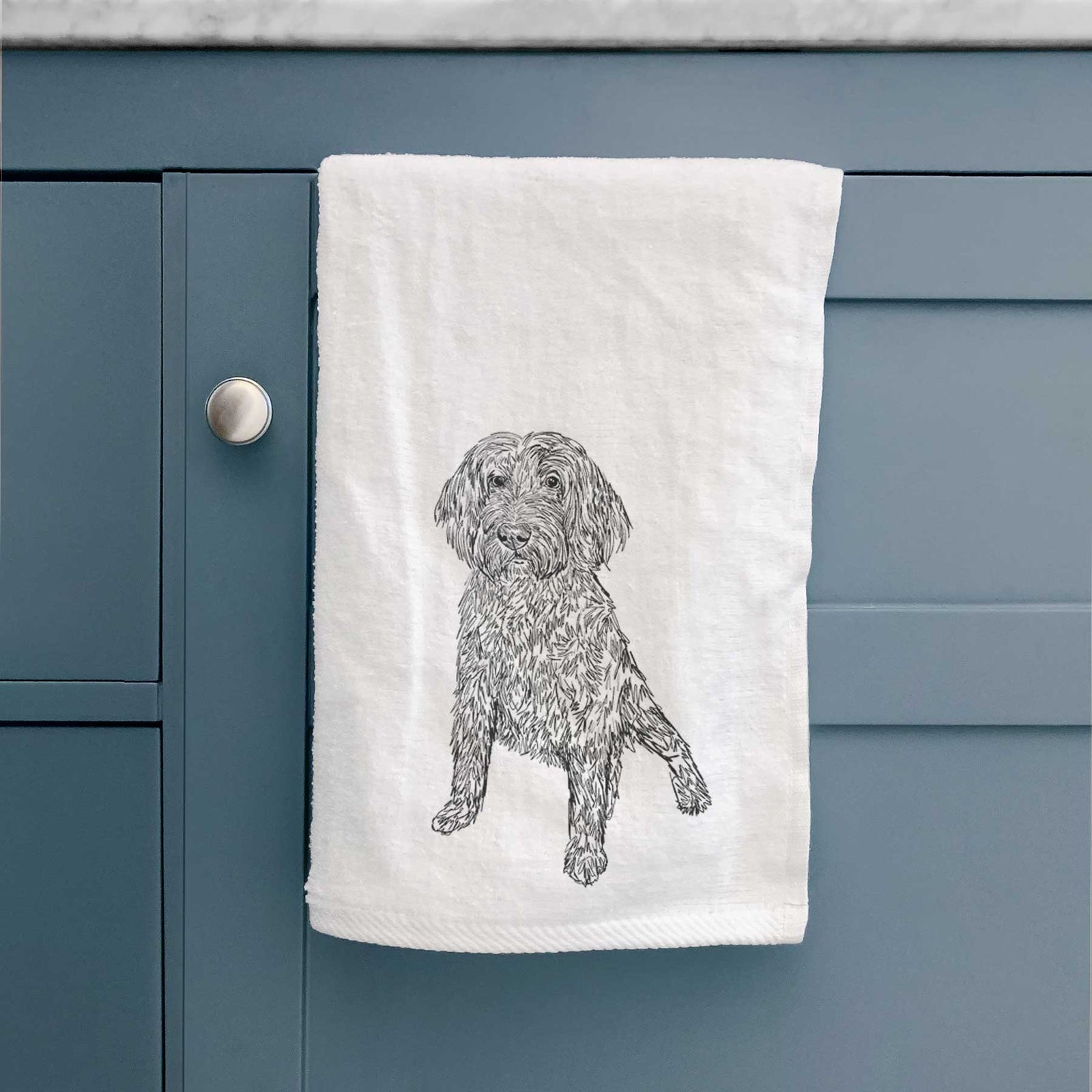 Doodled Lily the Goldendoodle Decorative Hand Towel