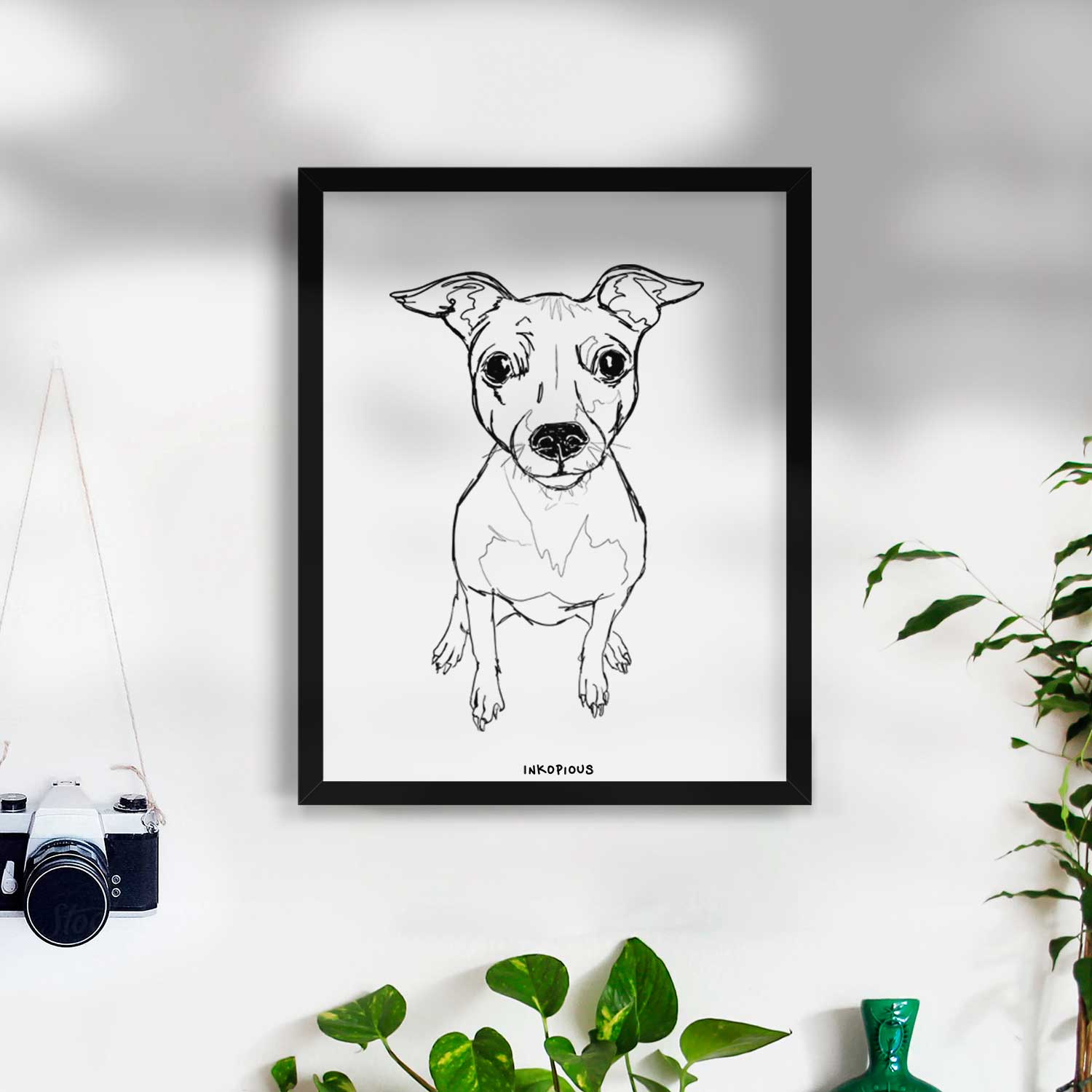 Doodled Little Lucy the American Hairless Terrier Art Print