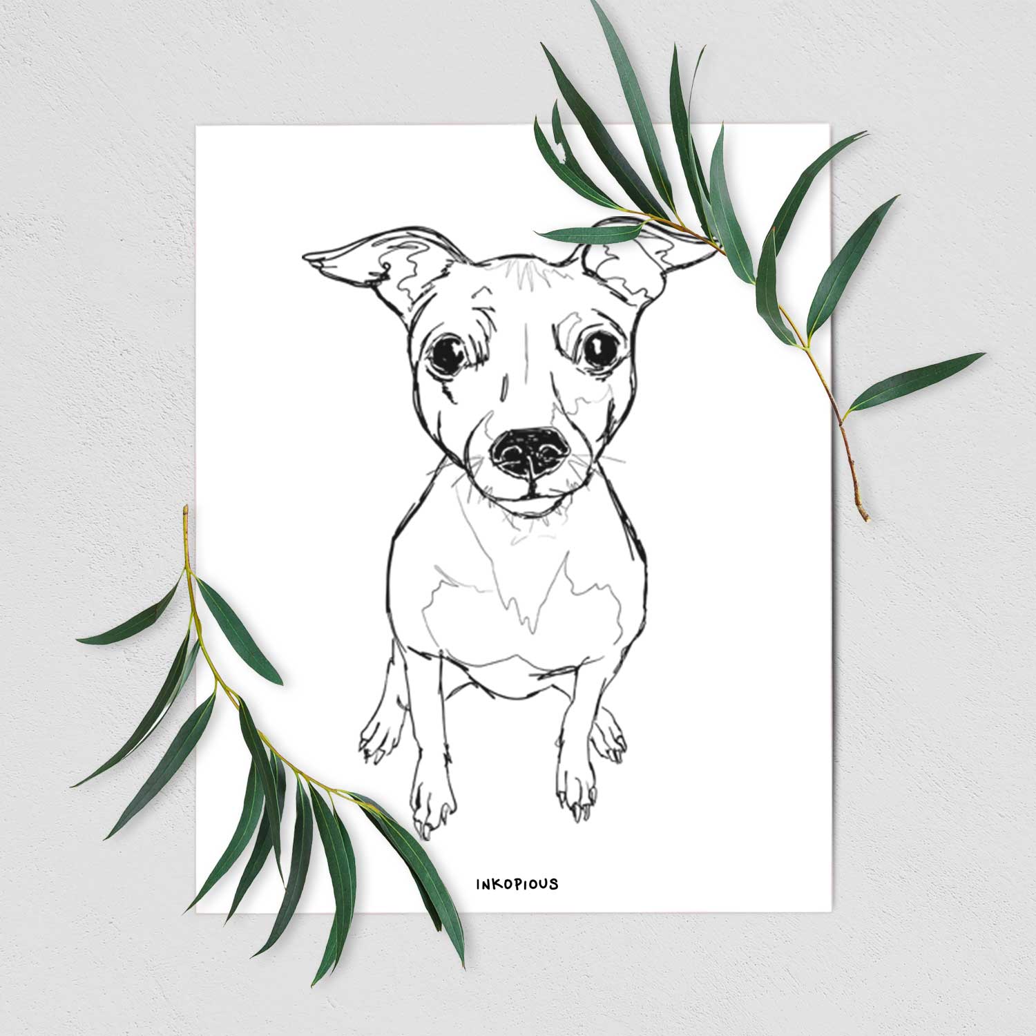 Doodled Little Lucy the American Hairless Terrier Art Print