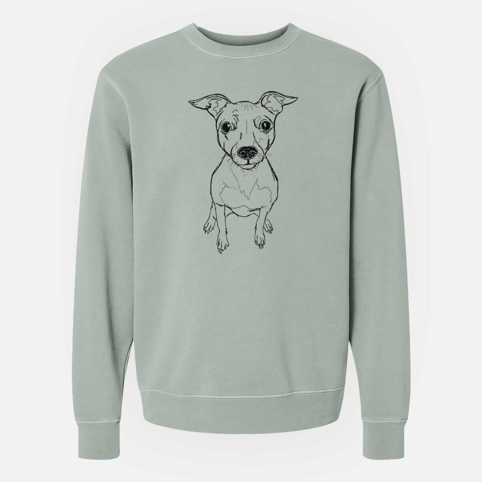 Doodled Little Lucy the American Hairless Terrier - Unisex Pigment Dyed Crew Sweatshirt