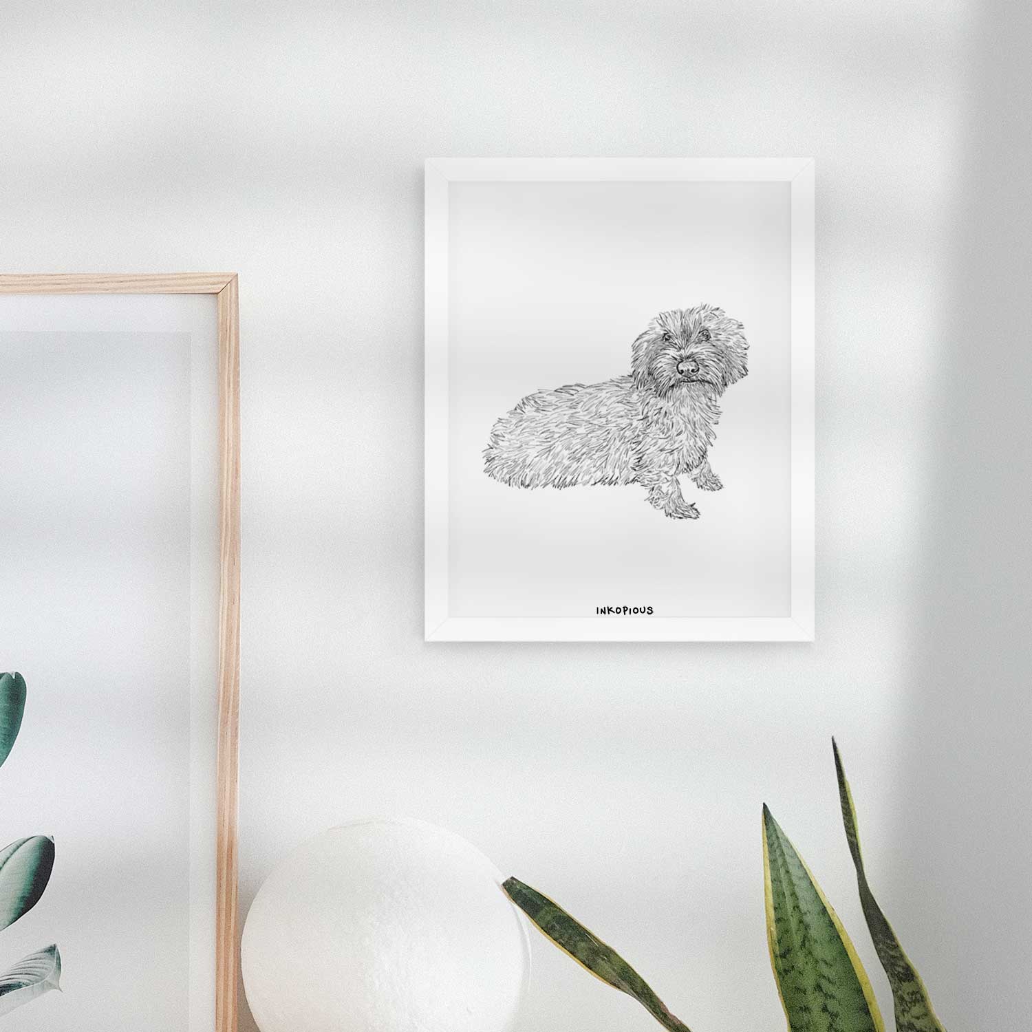 Doodled Logan the Mini Wirehaired Dachshund Art Print