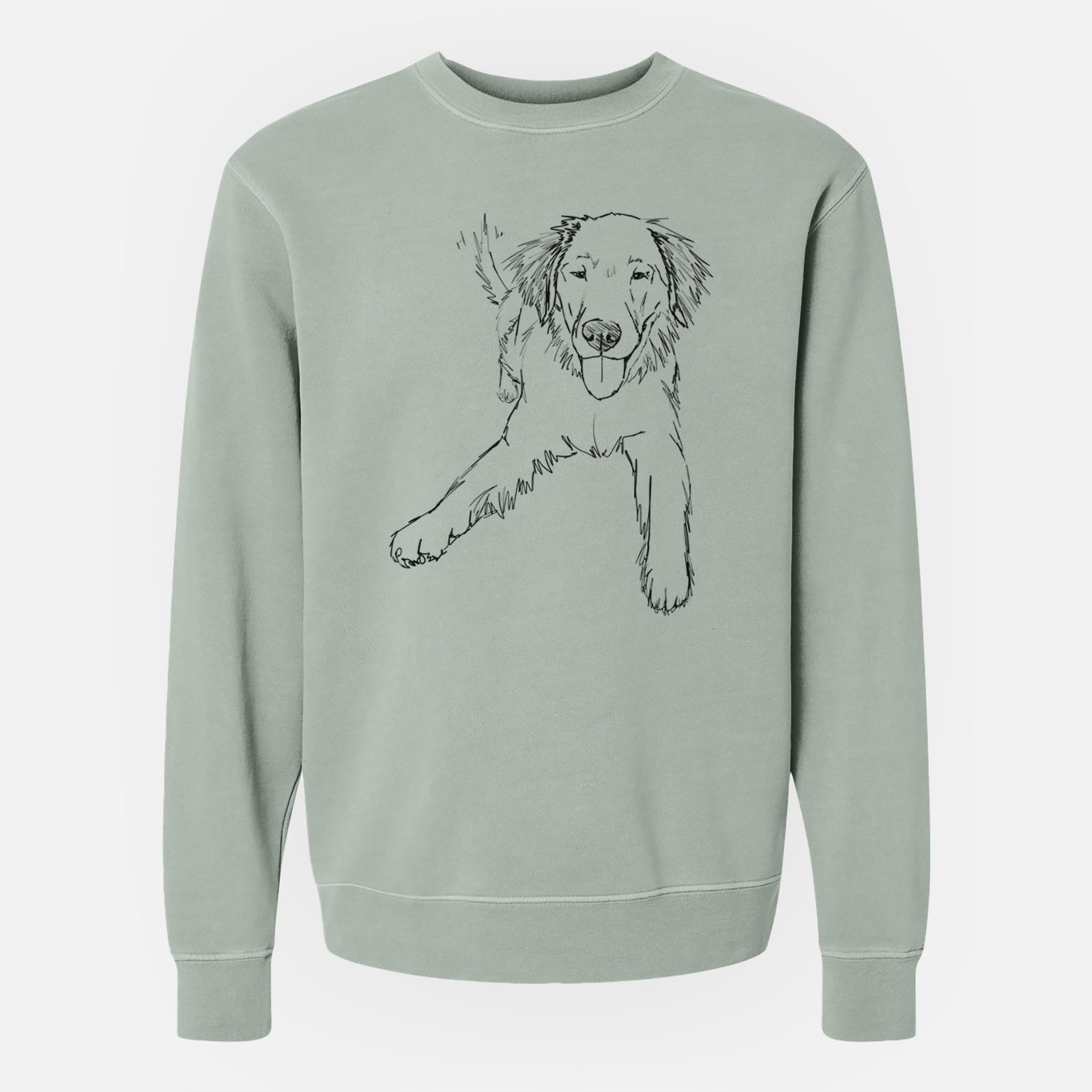 Doodled Loganator the Golden Retriever - Unisex Pigment Dyed Crew Sweatshirt