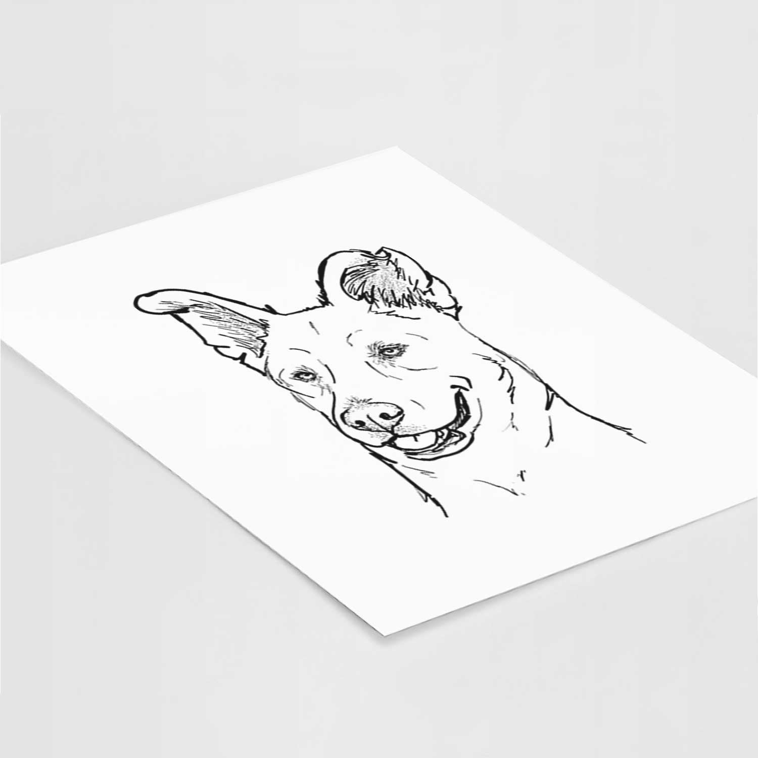 Doodled Lola the Shepherd Mix Art Print