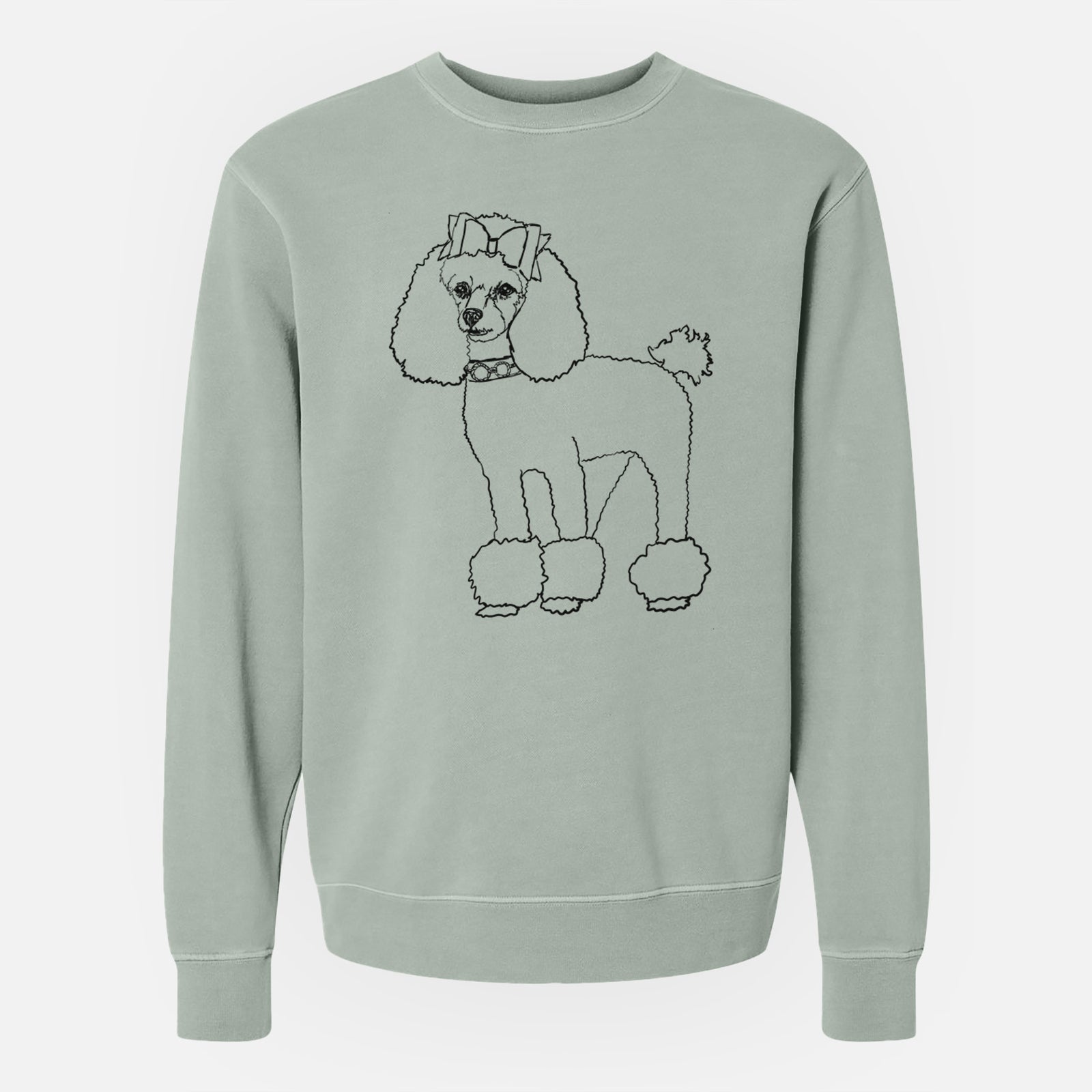 Doodled Lou Lou the Toy Poodle - Unisex Pigment Dyed Crew Sweatshirt