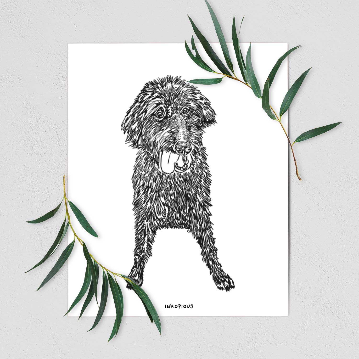 Doodled Lucy Fluff the Mixed Breed Art Print