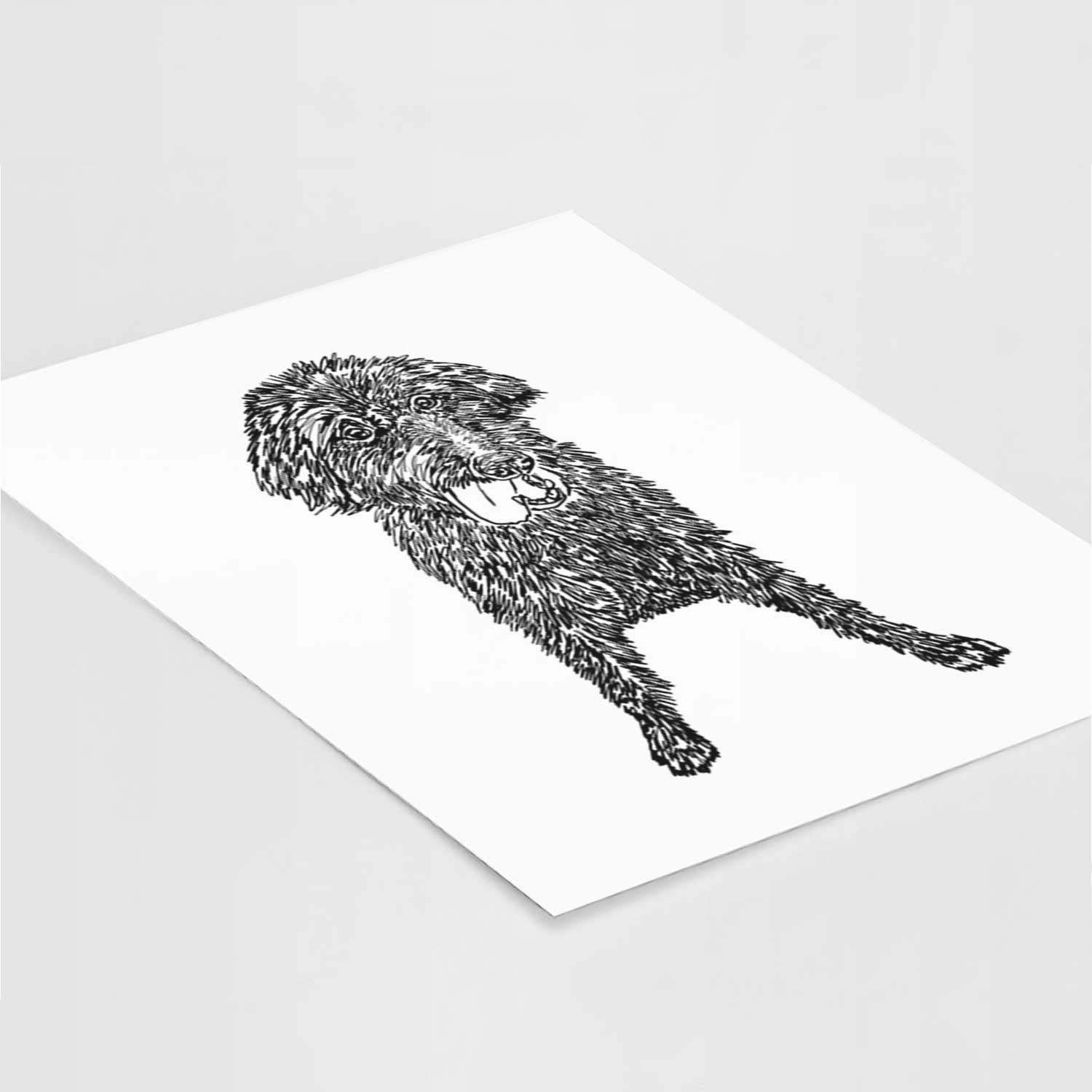 Doodled Lucy Fluff the Mixed Breed Art Print