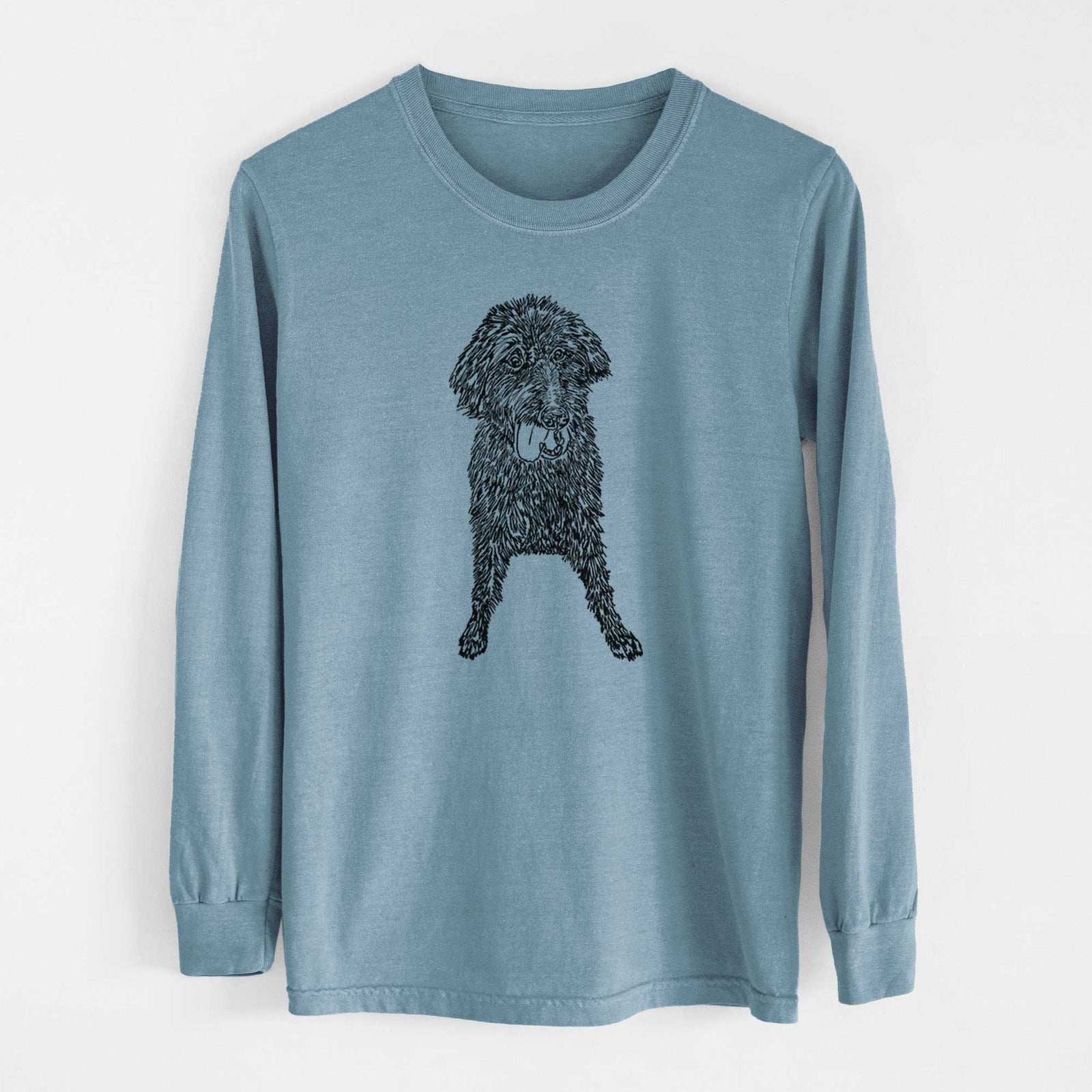 Doodled Lucy Fluff the Mixed Breed - Heavyweight 100% Cotton Long Sleeve