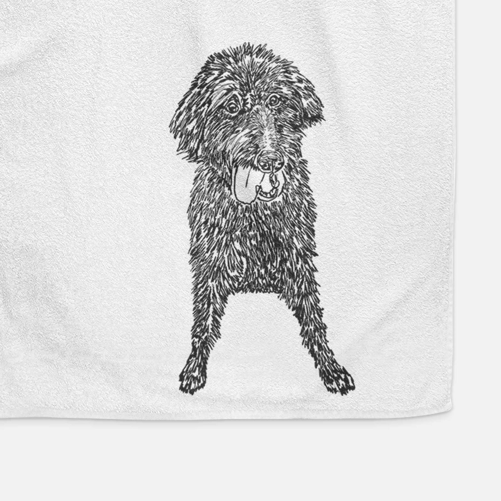 Doodled Lucy Fluff the Mixed Breed Decorative Hand Towel