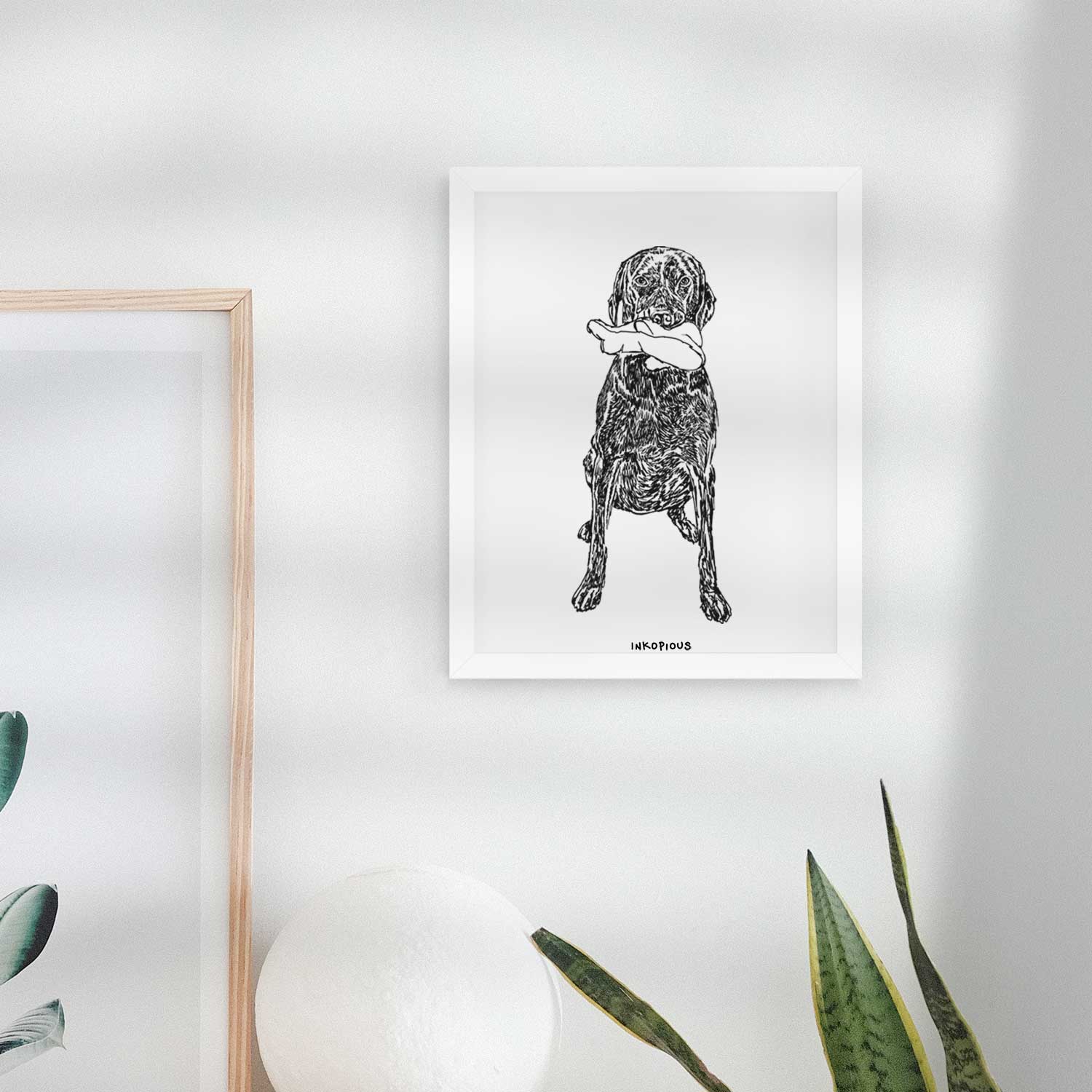 Doodled Lucy the Chocholate Lab GSP Art Print