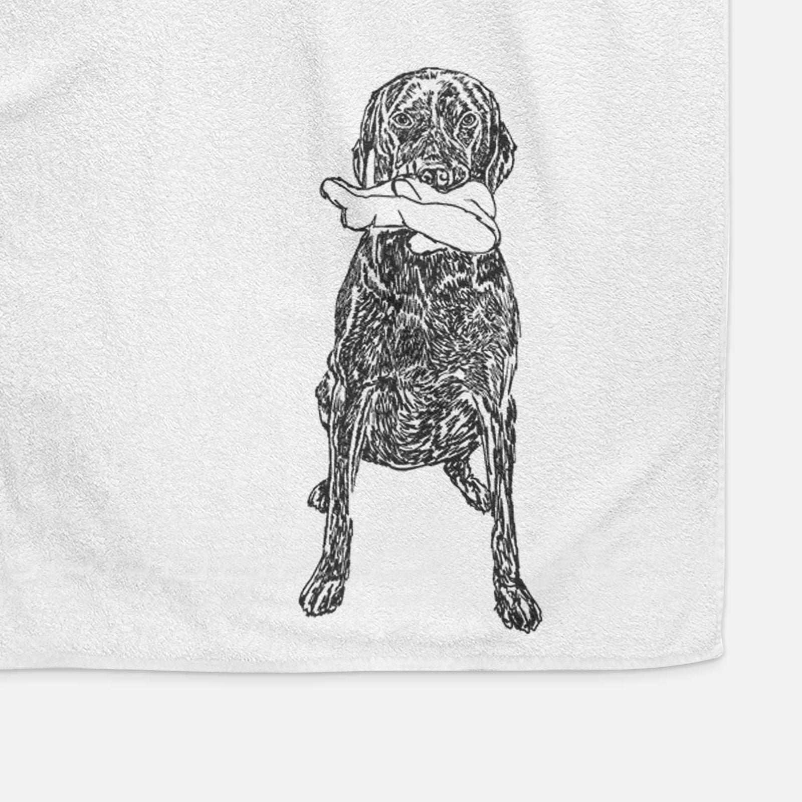 Doodled Lucy Fluff the Chocolate Lab GSP Decorative Hand Towel