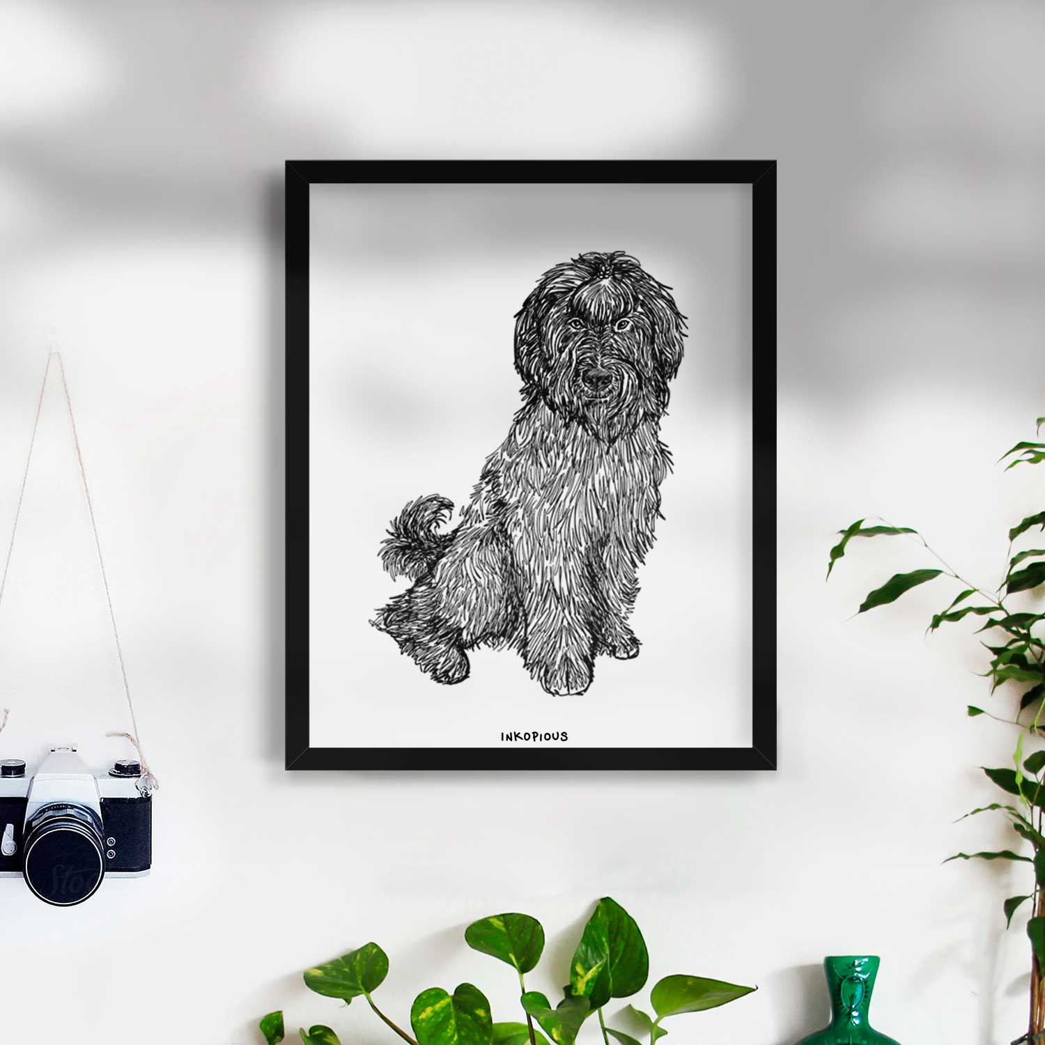 Doodled Luna the Briard Art Print