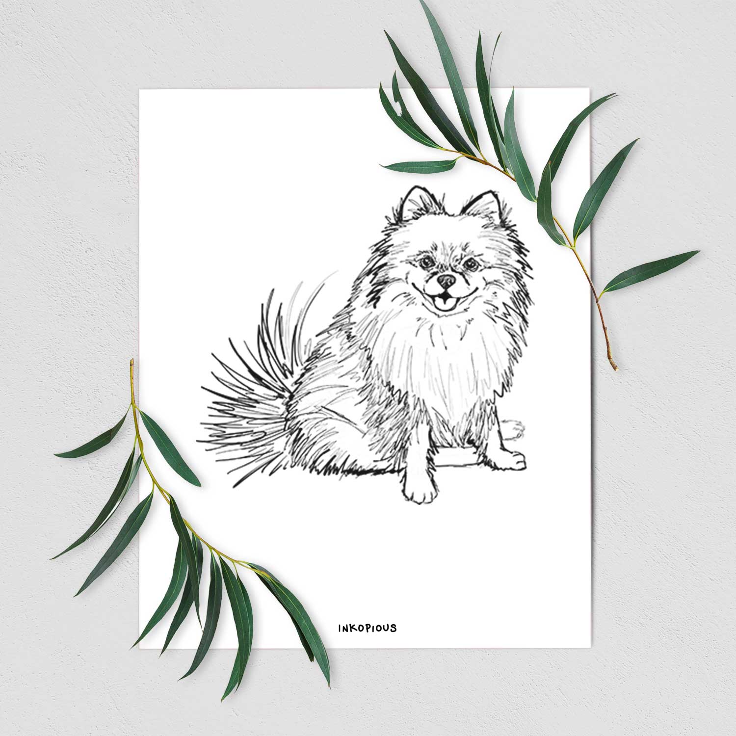 Doodled Madeira the Pomeranian Art Print