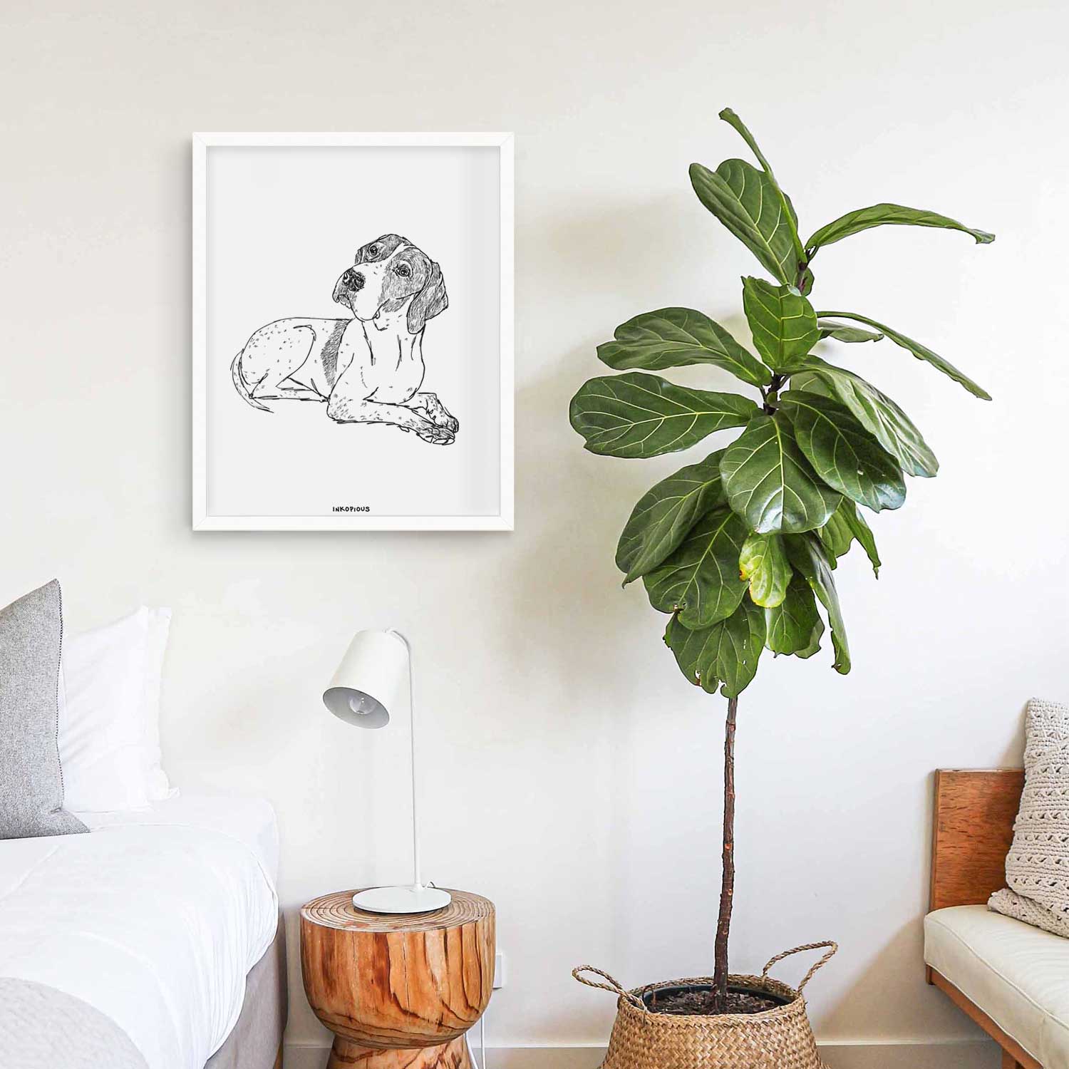 Doodled Madeline the English Pointer Art Print