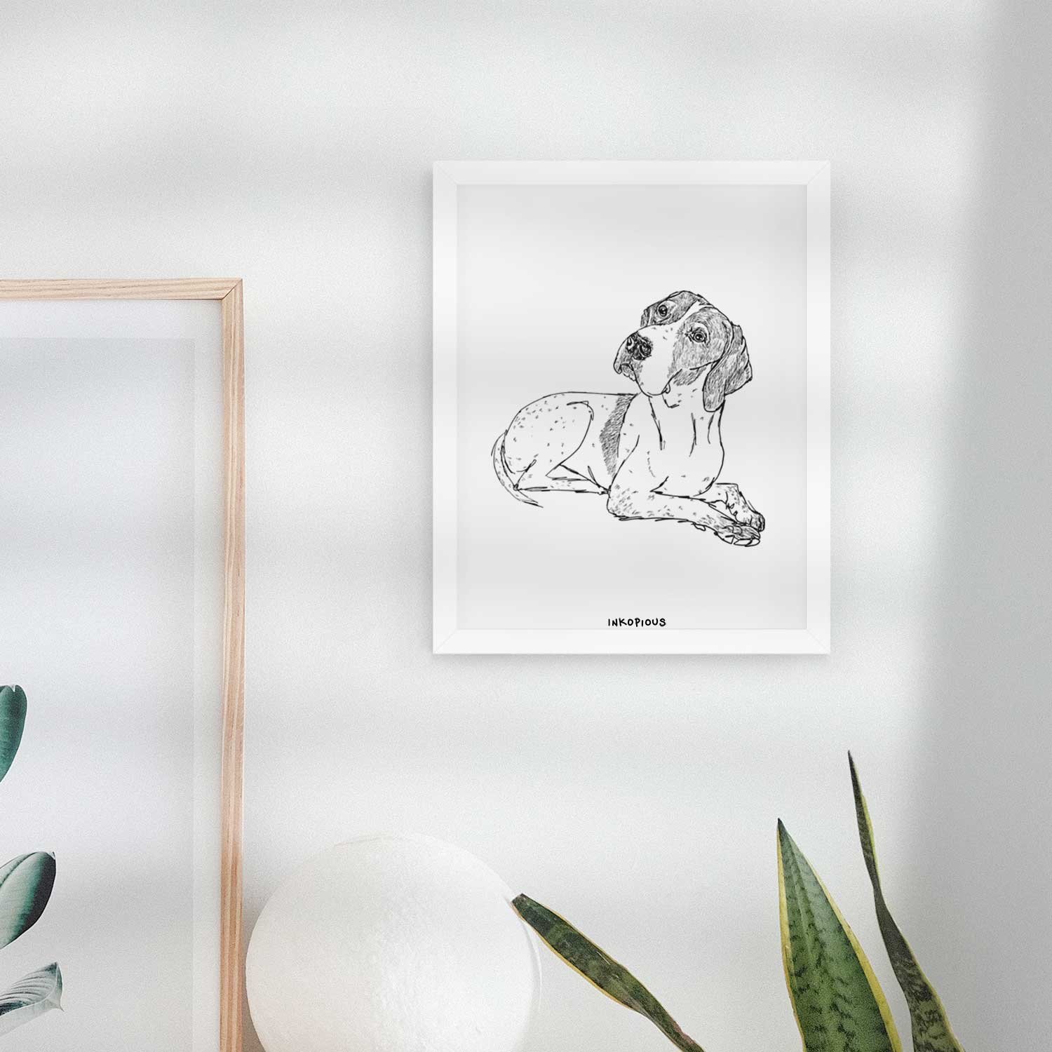 Doodled Madeline the English Pointer Art Print