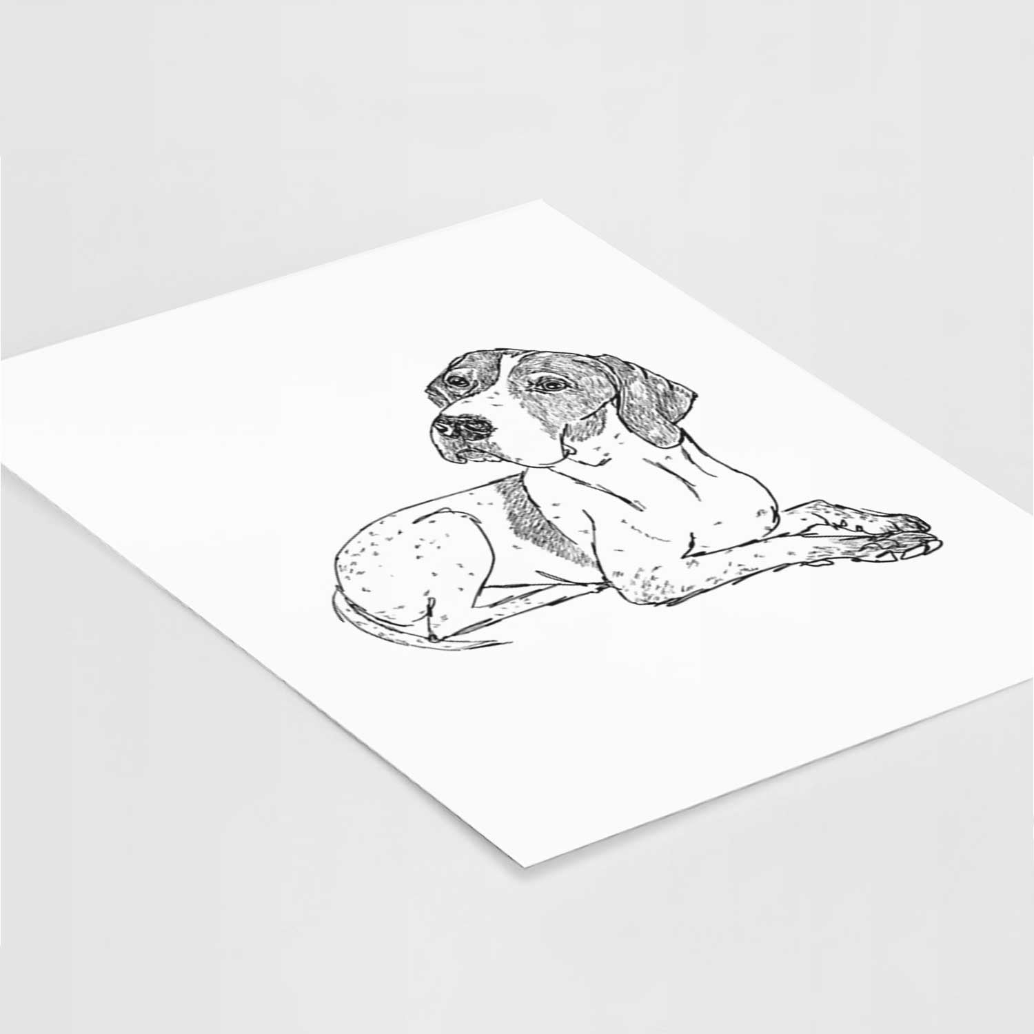 Doodled Madeline the English Pointer Art Print