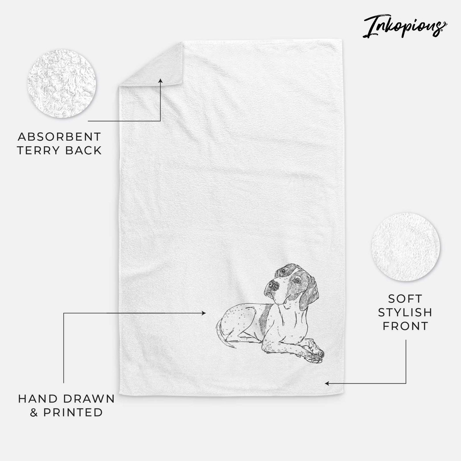 Doodled Madeline the English Pointer Decorative Hand Towel