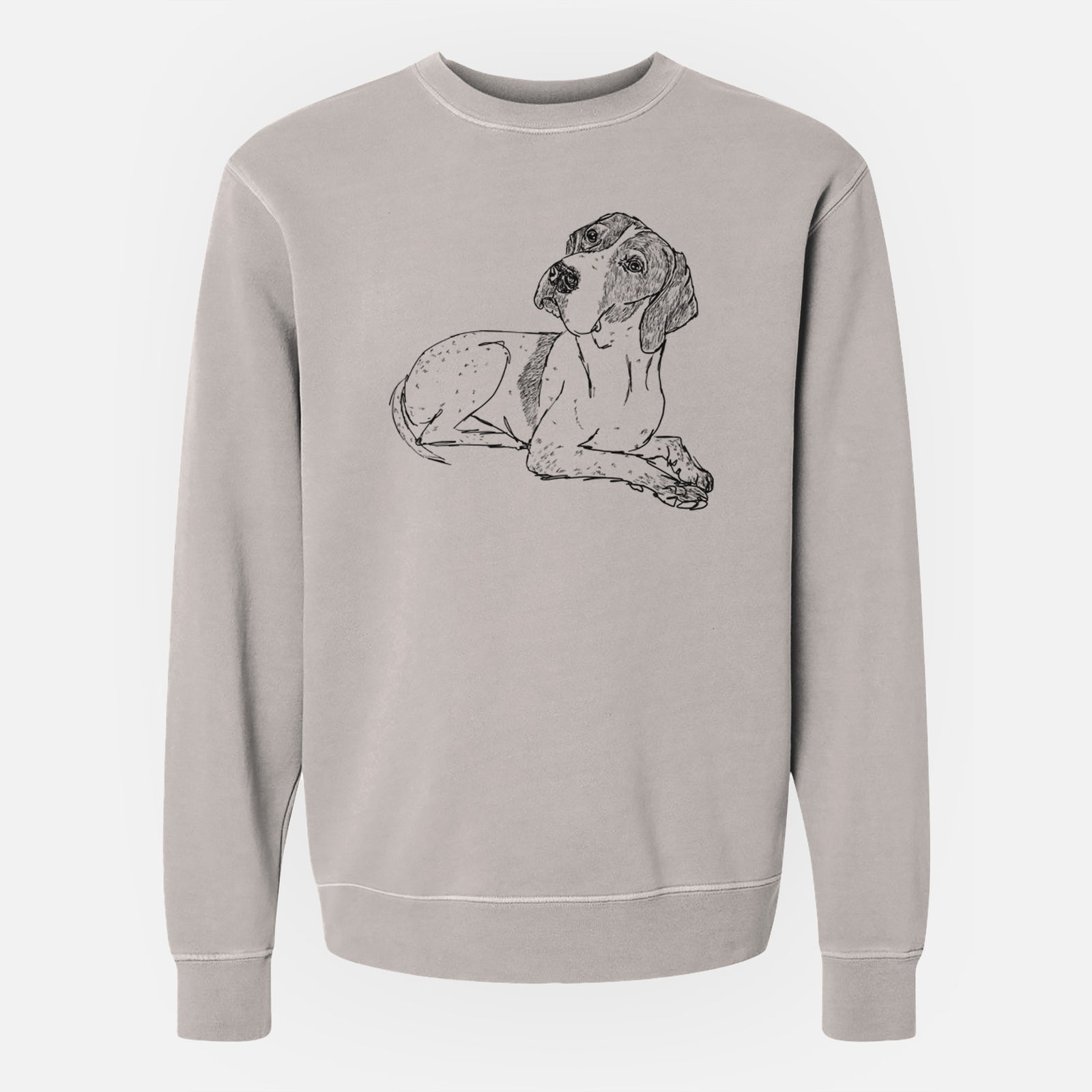 Doodled Madeline the English Pointer - Unisex Pigment Dyed Crew Sweatshirt