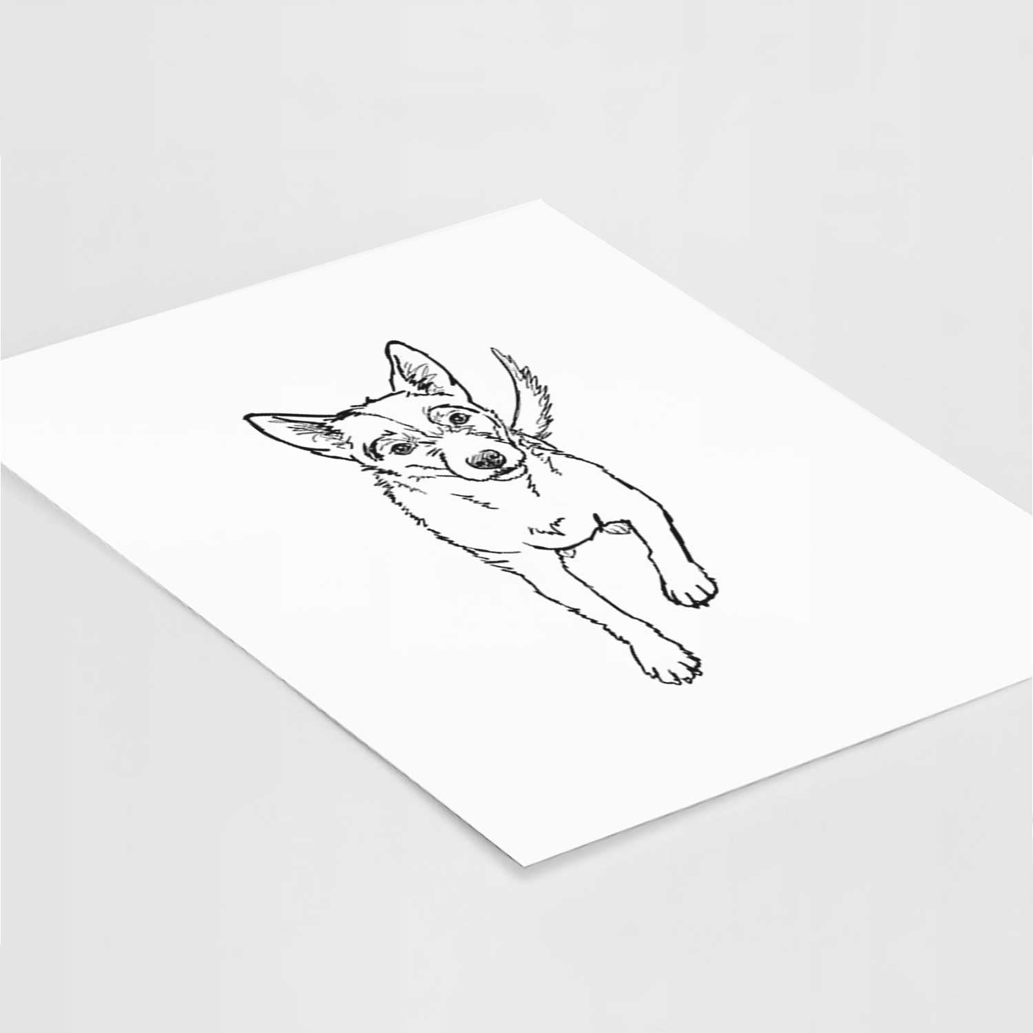 Doodled Maevis the Terrier Mix Art Print