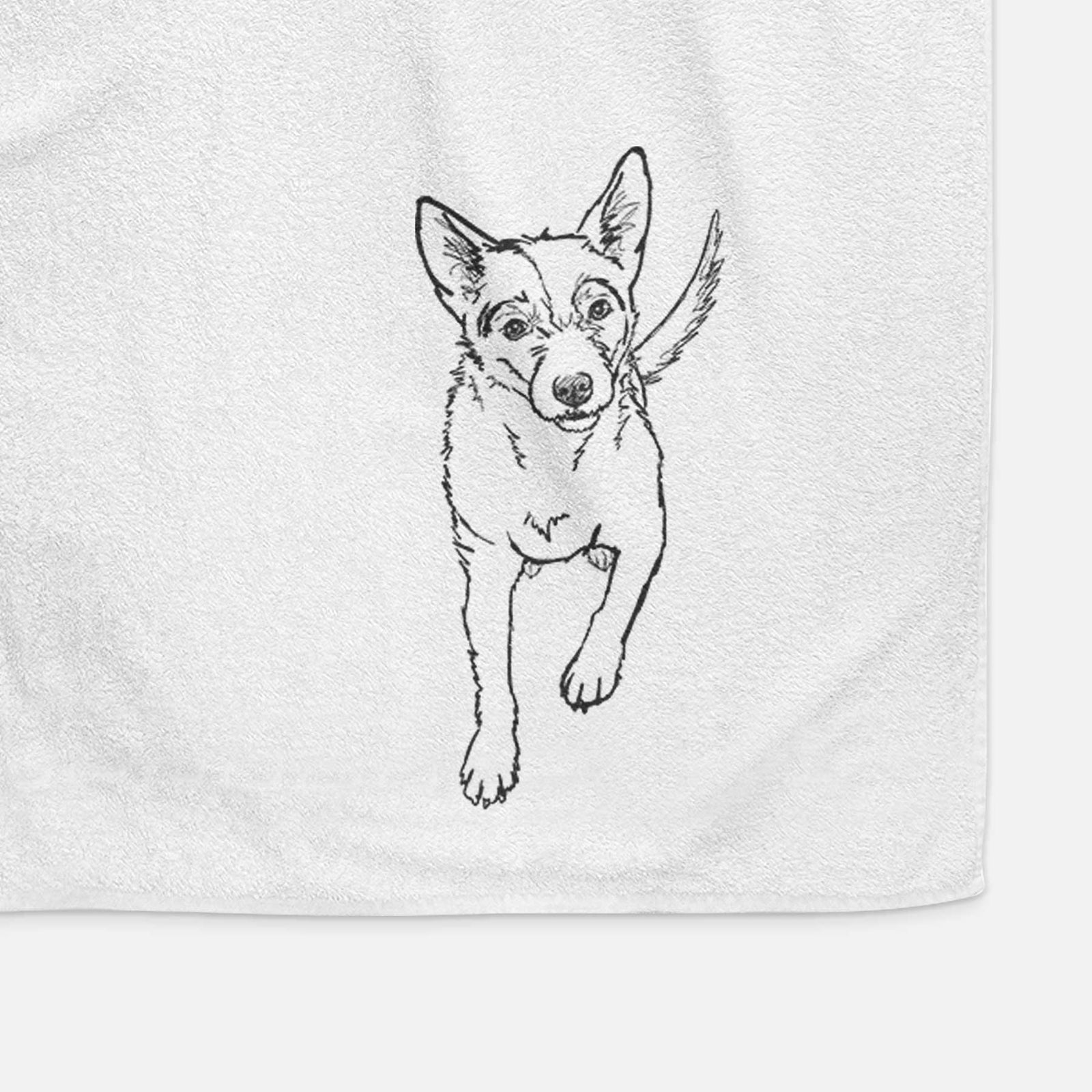 Doodled Maevis the Terrier Mix Decorative Hand Towel