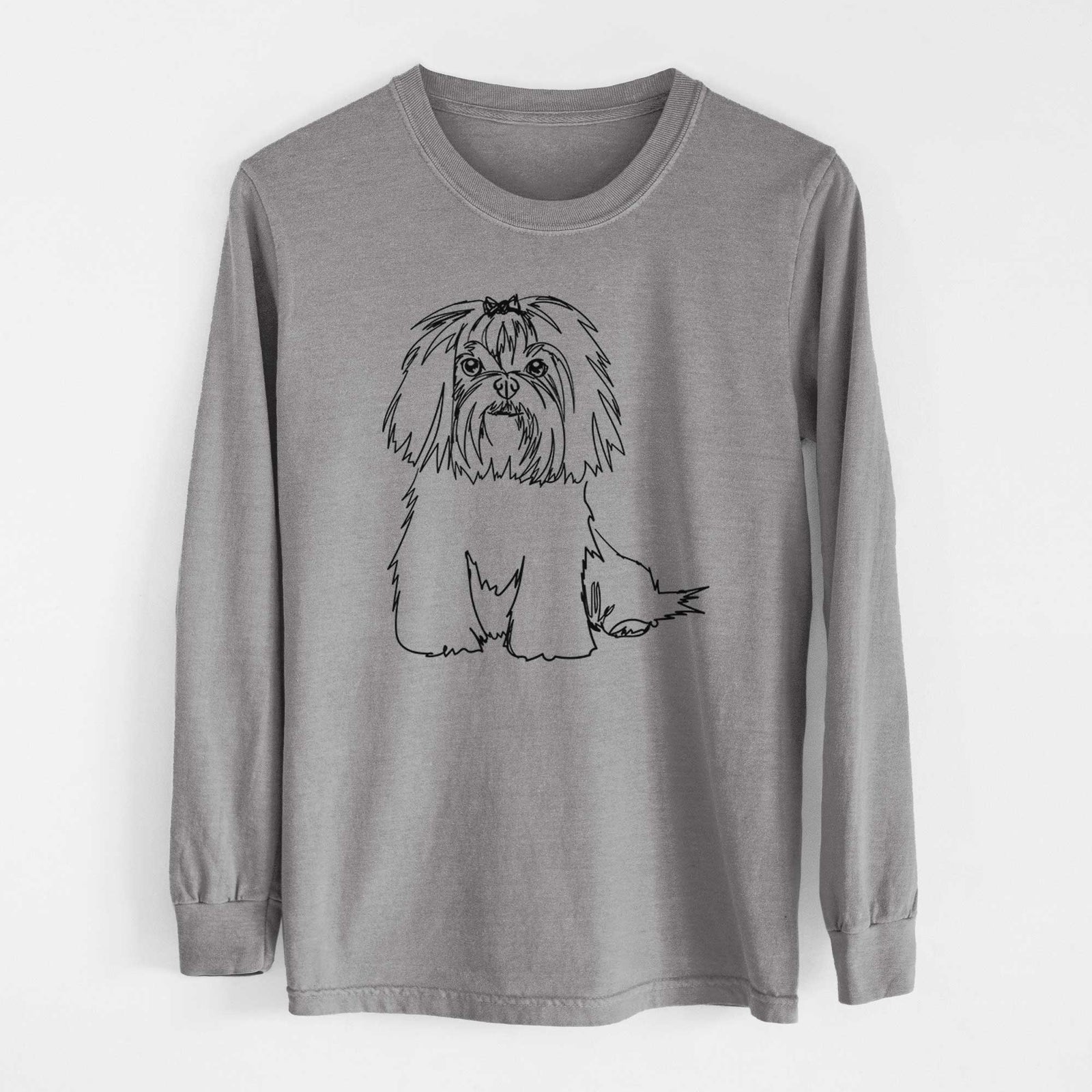 Doodled Maltese - Heavyweight 100% Cotton Long Sleeve