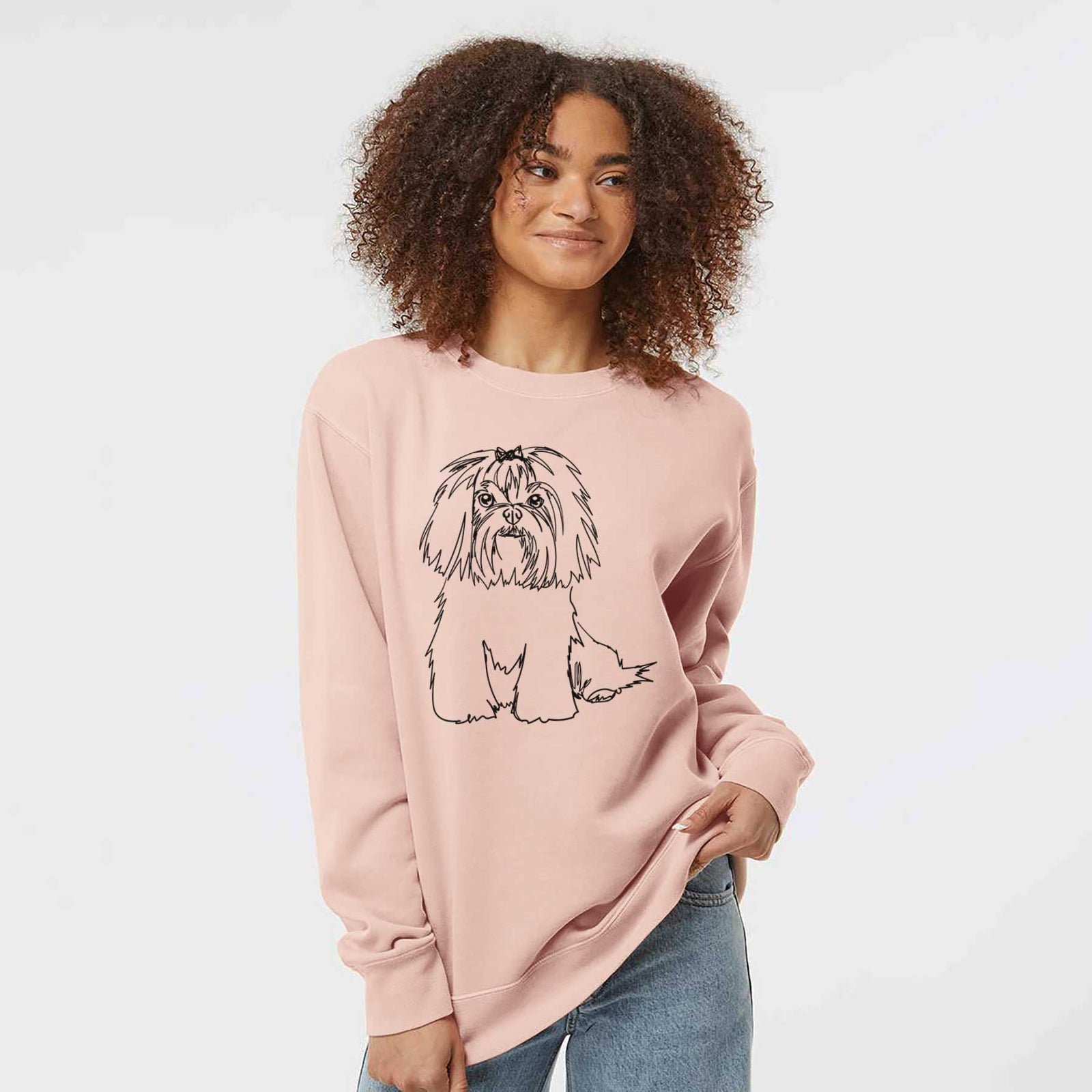 Doodled Maltese the - Unisex Pigment Dyed Crew Sweatshirt
