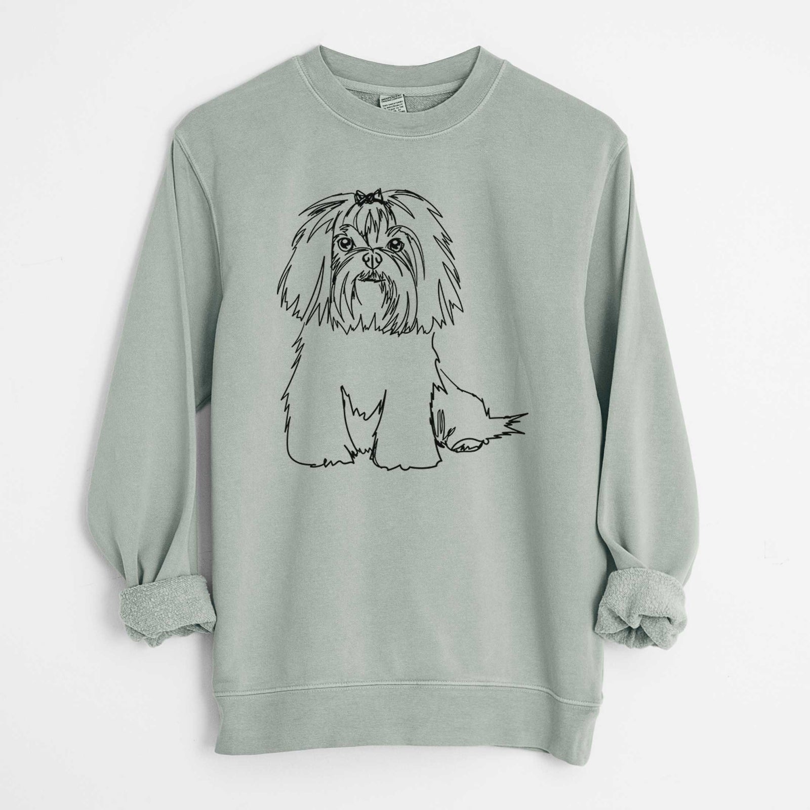 Doodled Maltese the - Unisex Pigment Dyed Crew Sweatshirt
