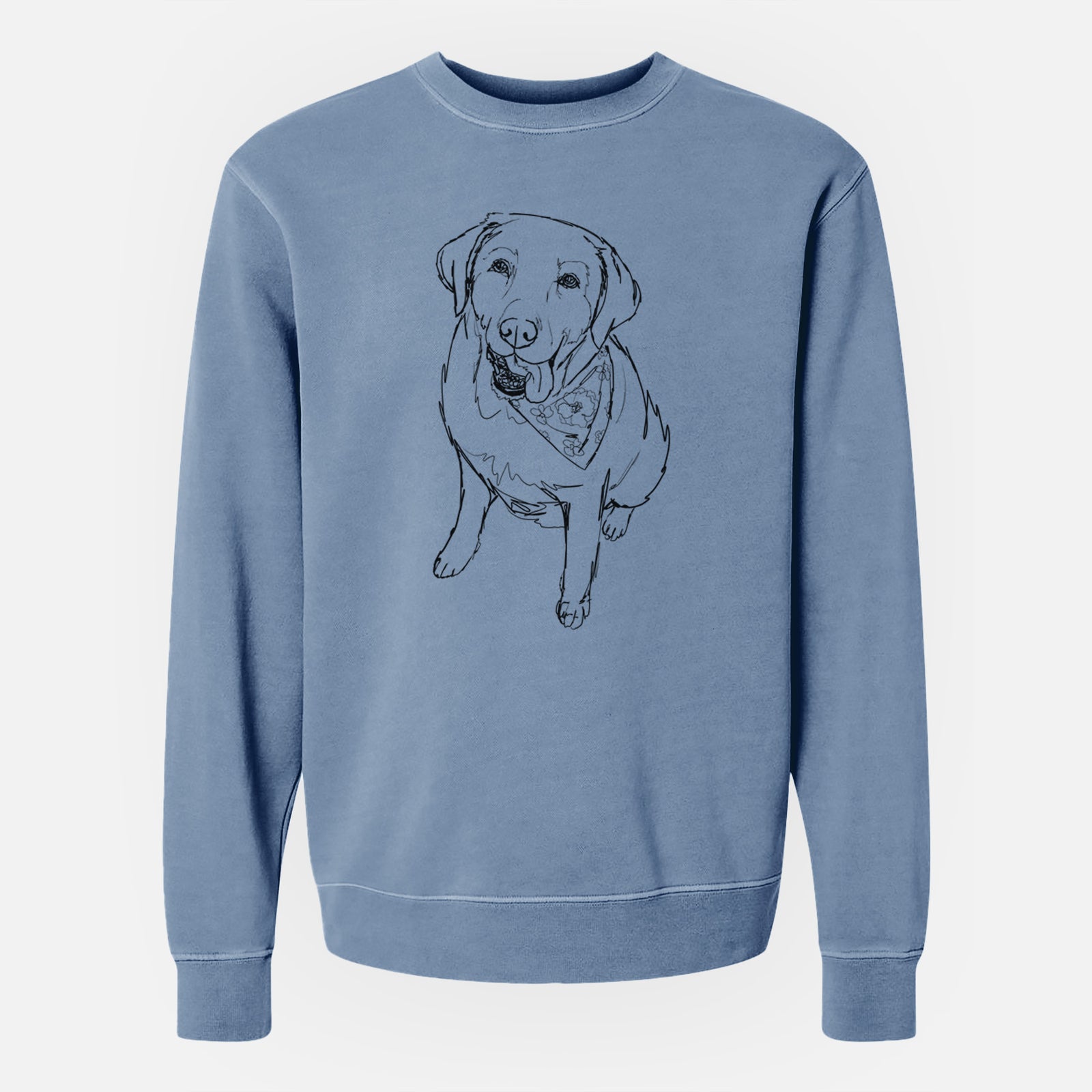 Doodled Maple the Yellow Lab - Unisex Pigment Dyed Crew Sweatshirt