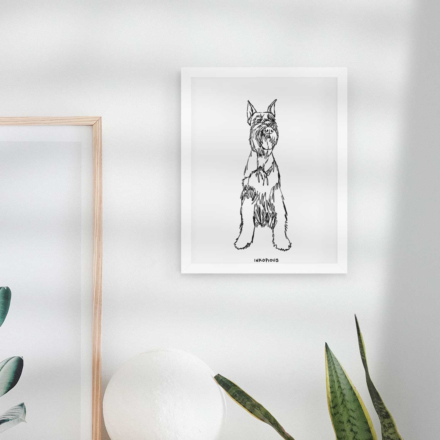 Doodled Mayze the Giant Schnauzer Art Print