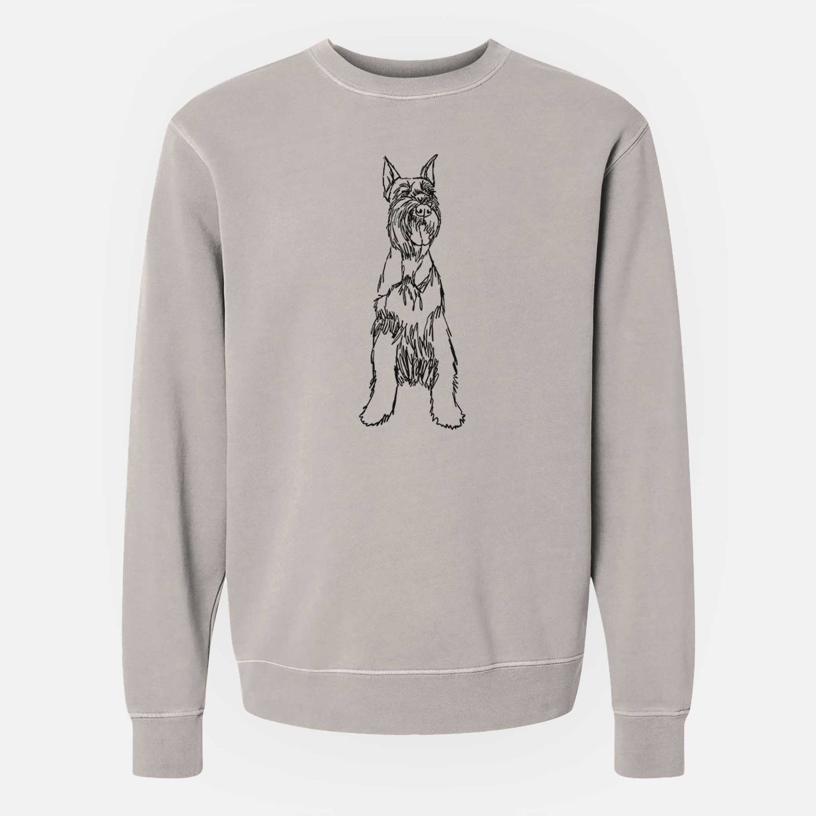 Doodled Mayze the Giant Schnauzer - Unisex Pigment Dyed Crew Sweatshirt