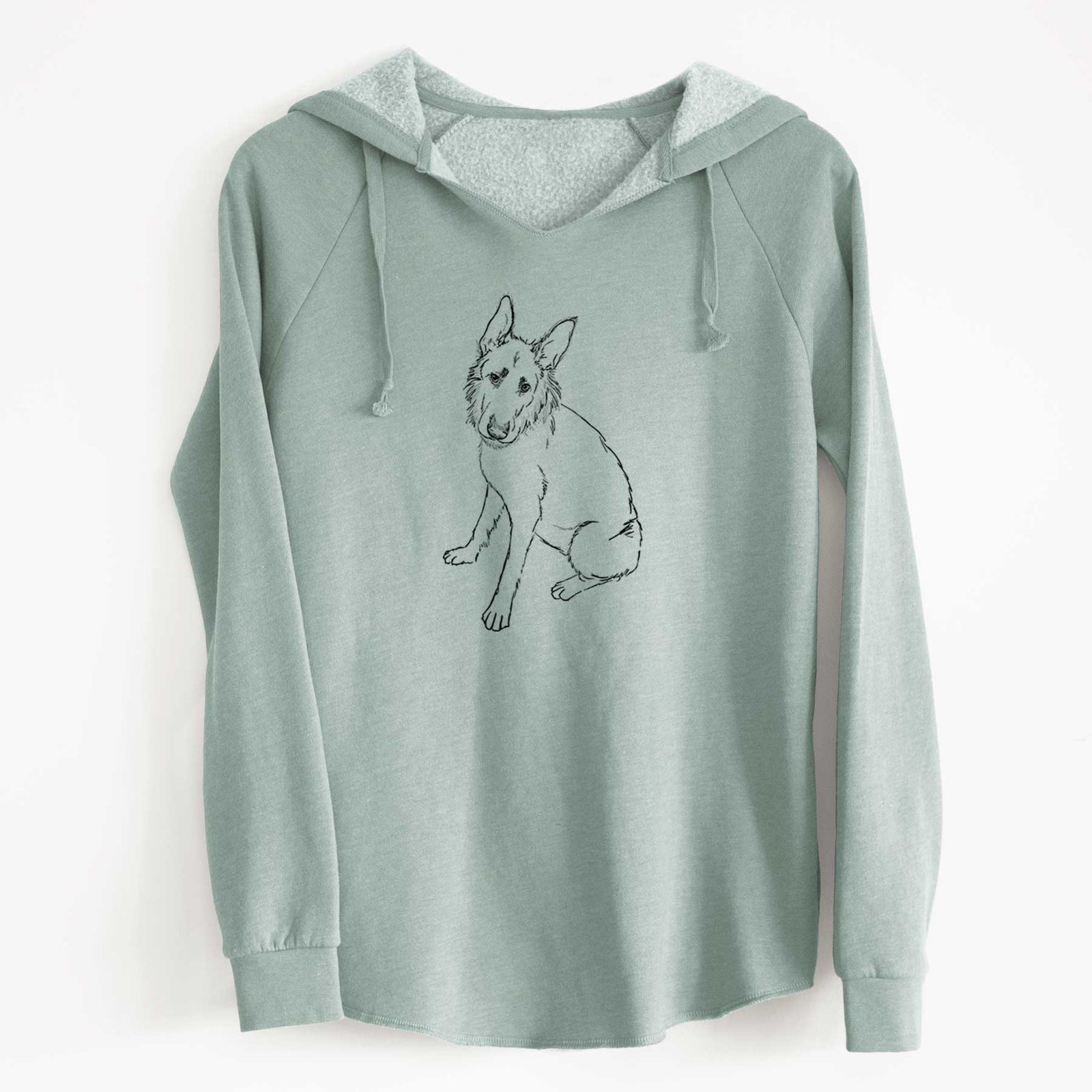 Doodled Mer the Irish Wolfhound German Shepherd Mix - Cali Wave Hooded Sweatshirt