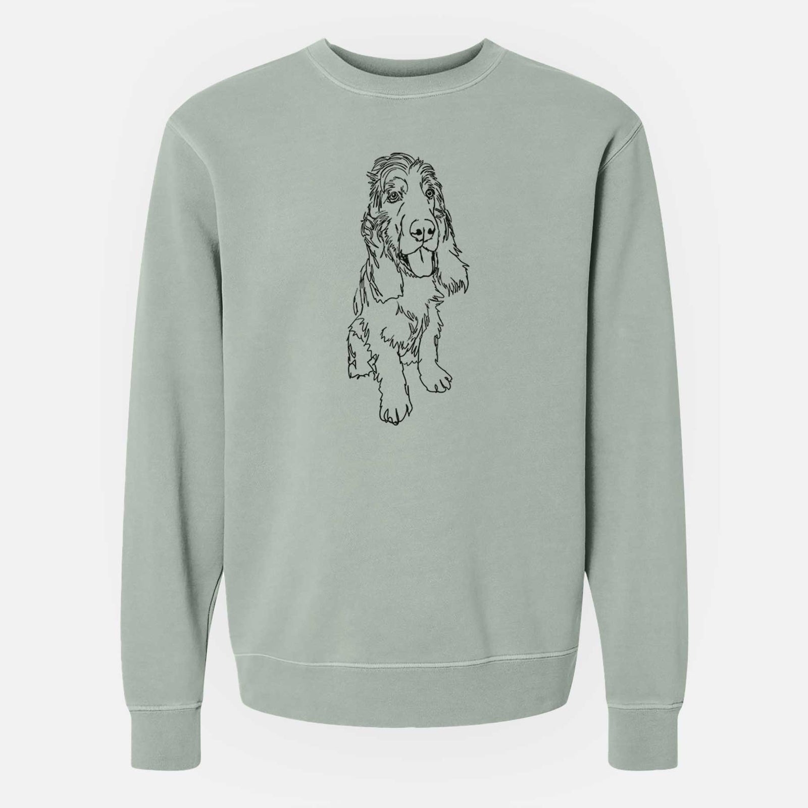 Doodled Merlin the Cocker Spaniel - Unisex Pigment Dyed Crew Sweatshirt