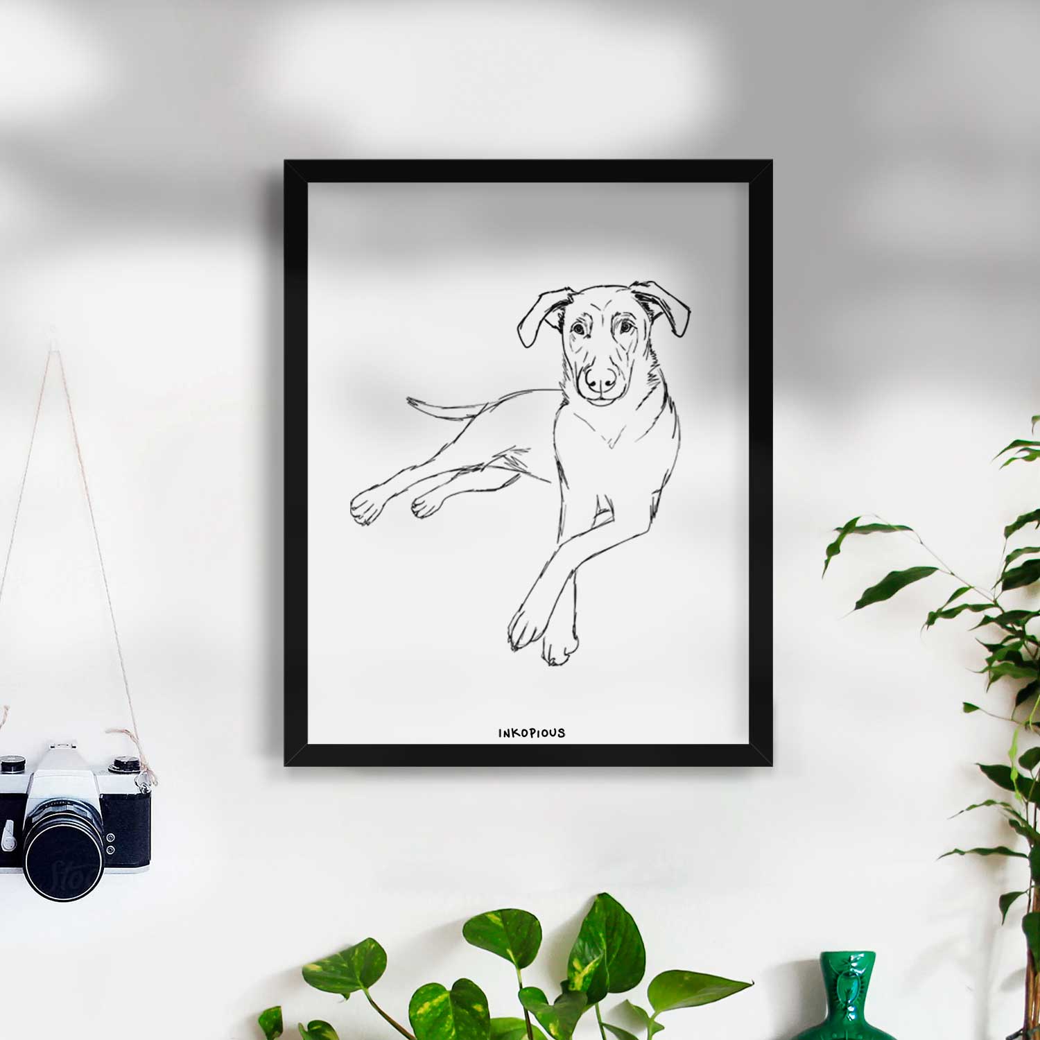 Doodled Miller the Lab Mix Art Print