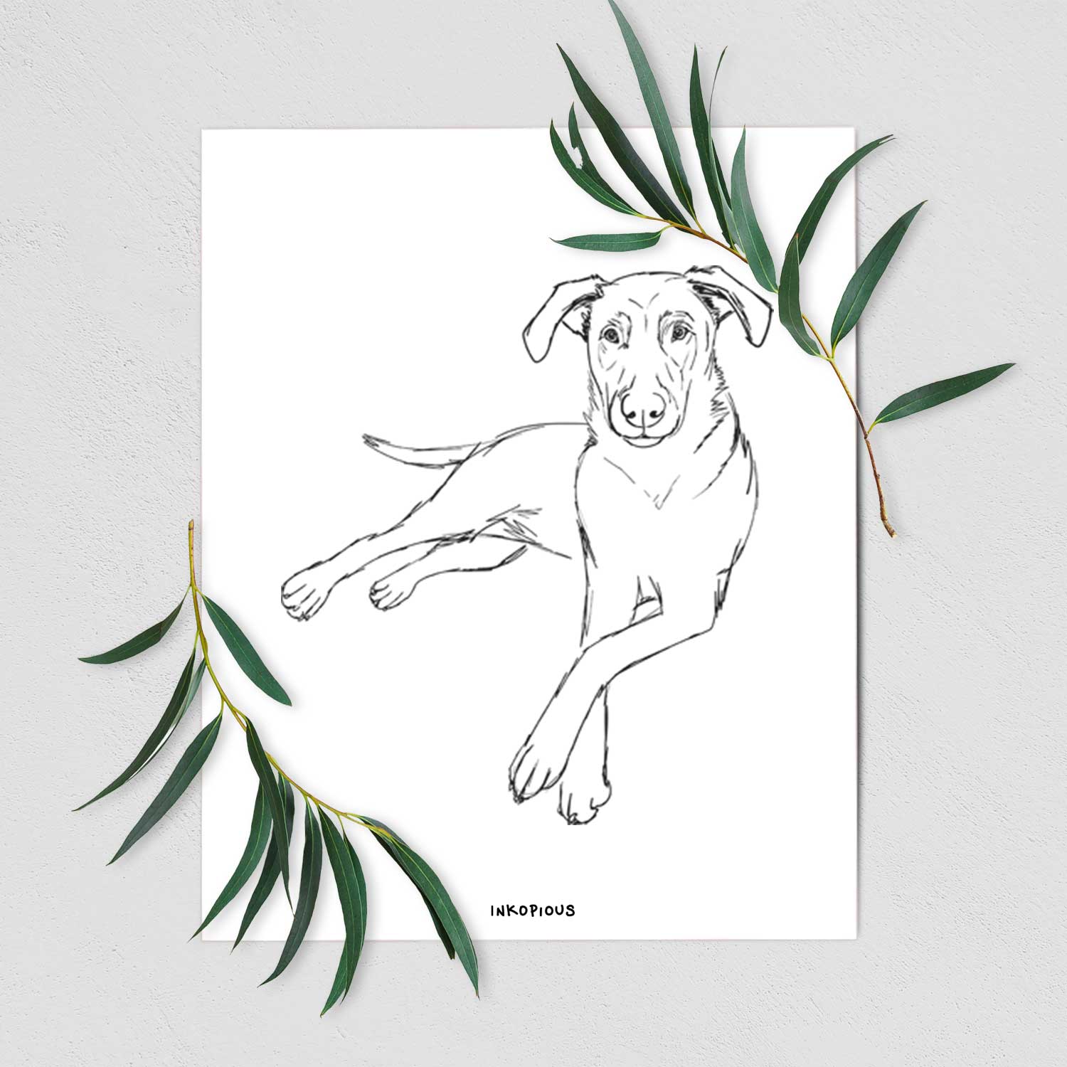 Doodled Miller the Lab Mix Art Print