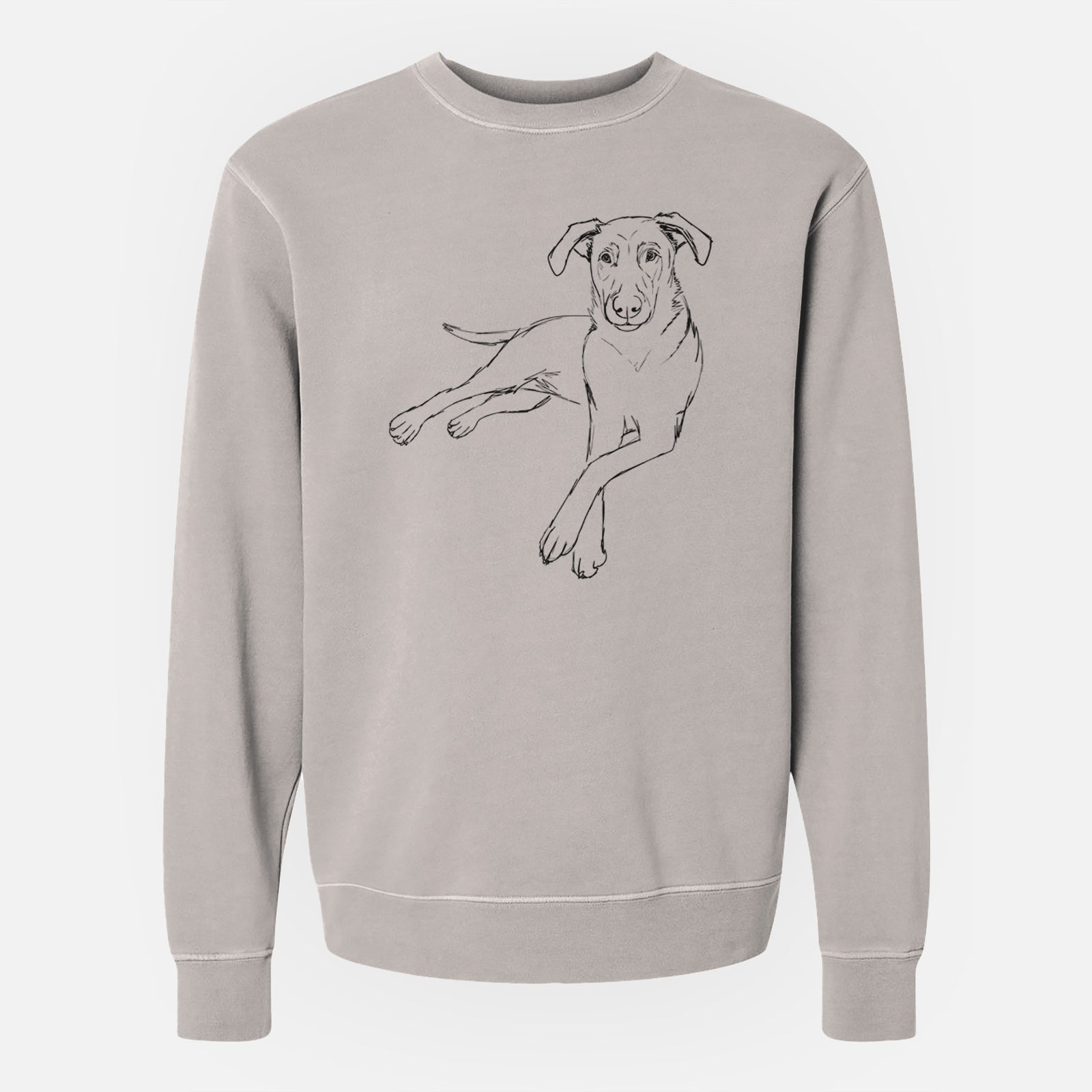 Doodled Miller the Lab Mix - Unisex Pigment Dyed Crew Sweatshirt