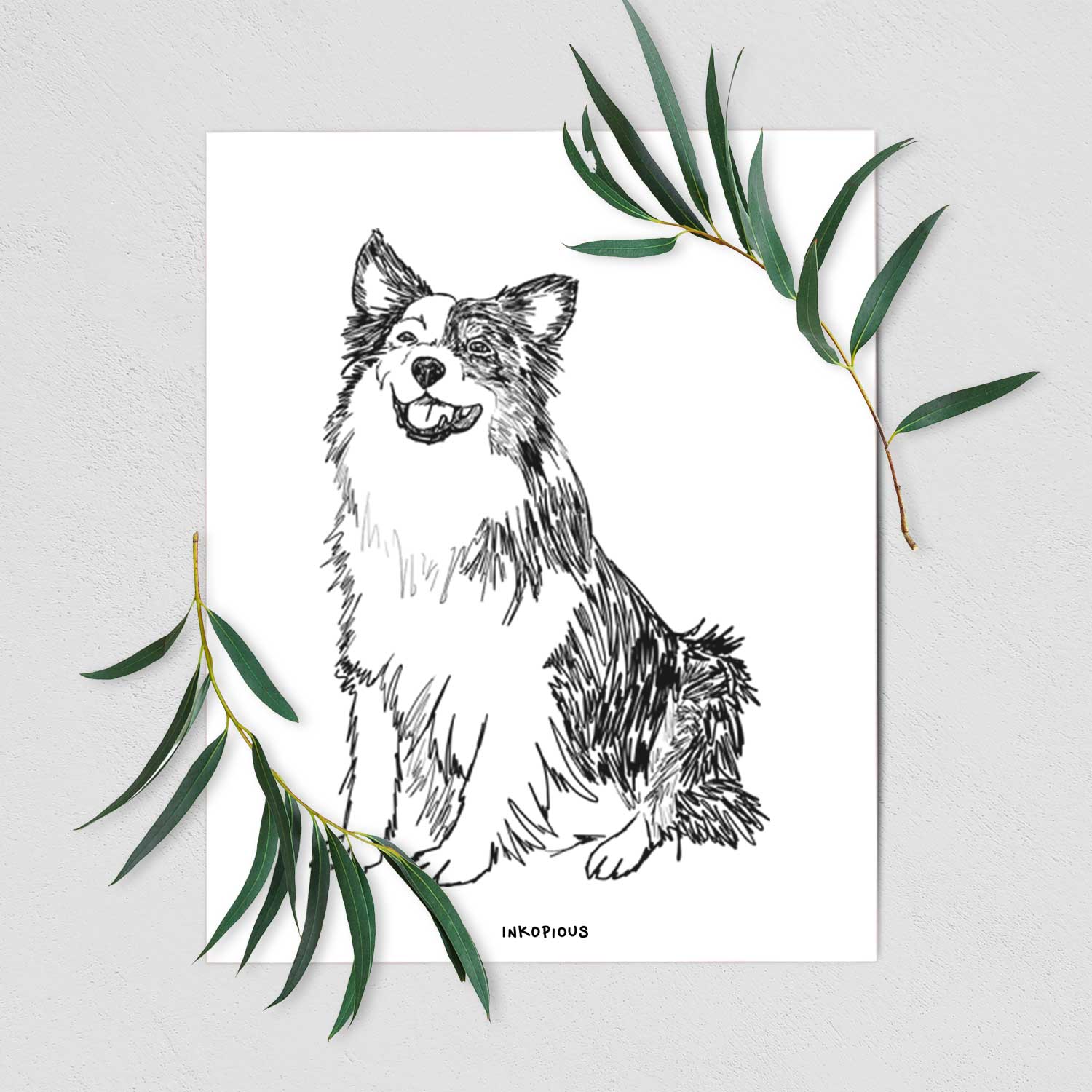 Doodled Mini Jack the Mini Aussie Art Print