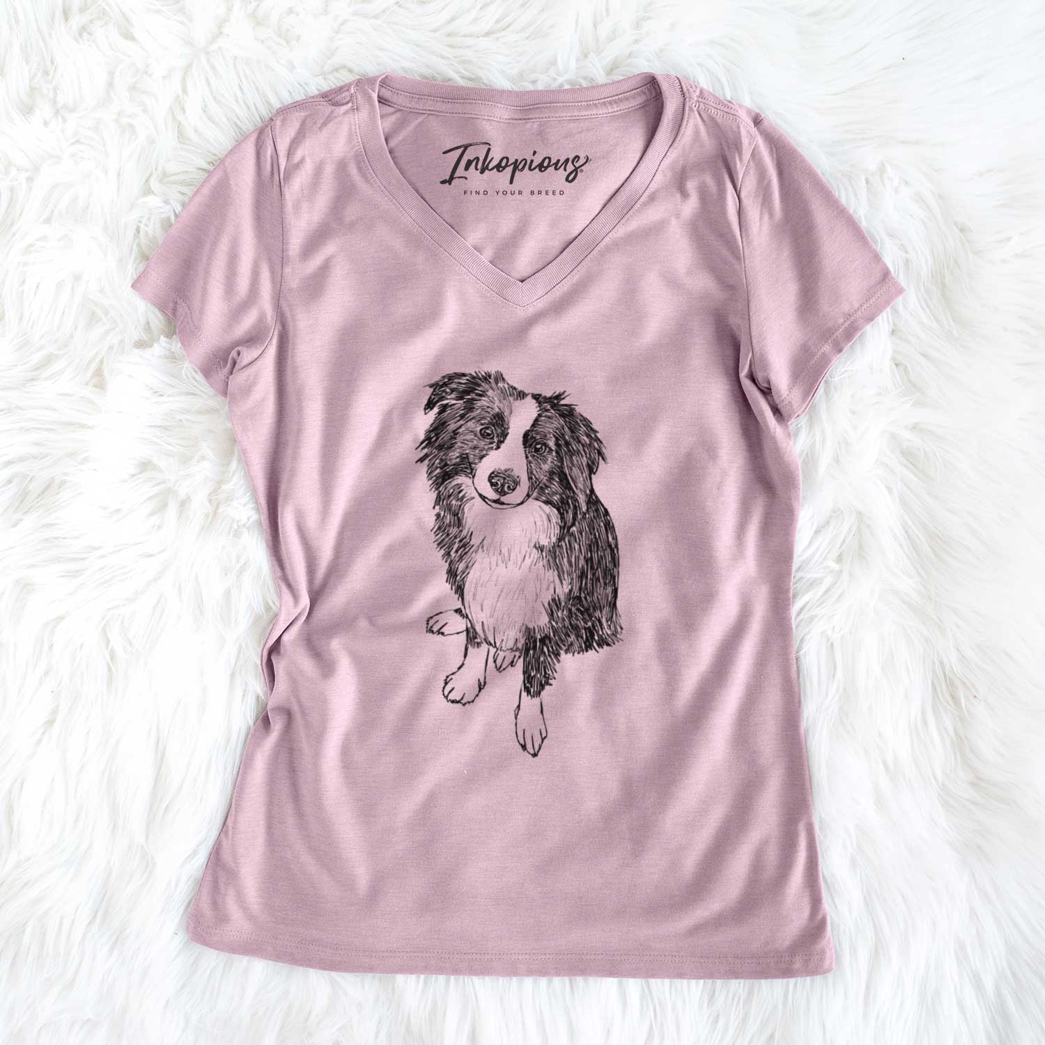 Doodled Mini Millie the Mini Aussie - Women's V-neck Shirt