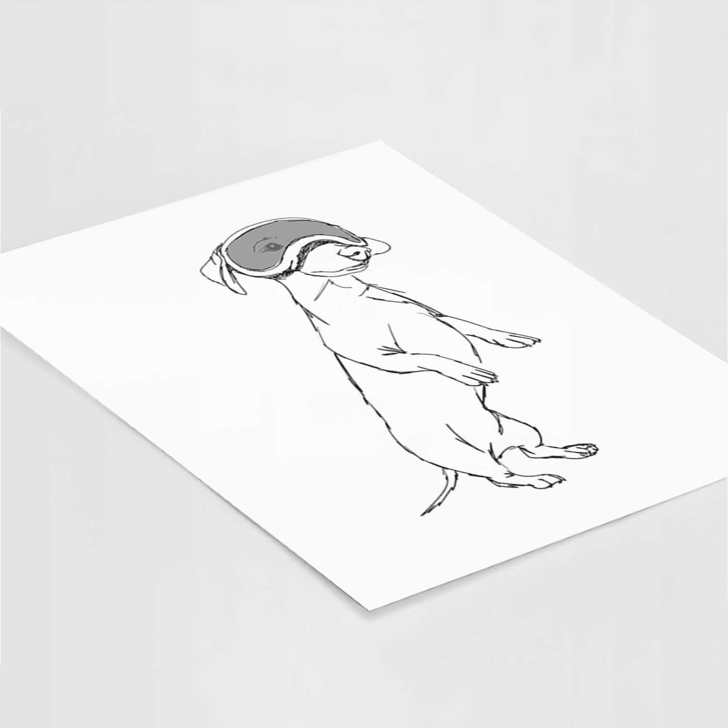 Doodled Moose the Mini Dachshund Art Print