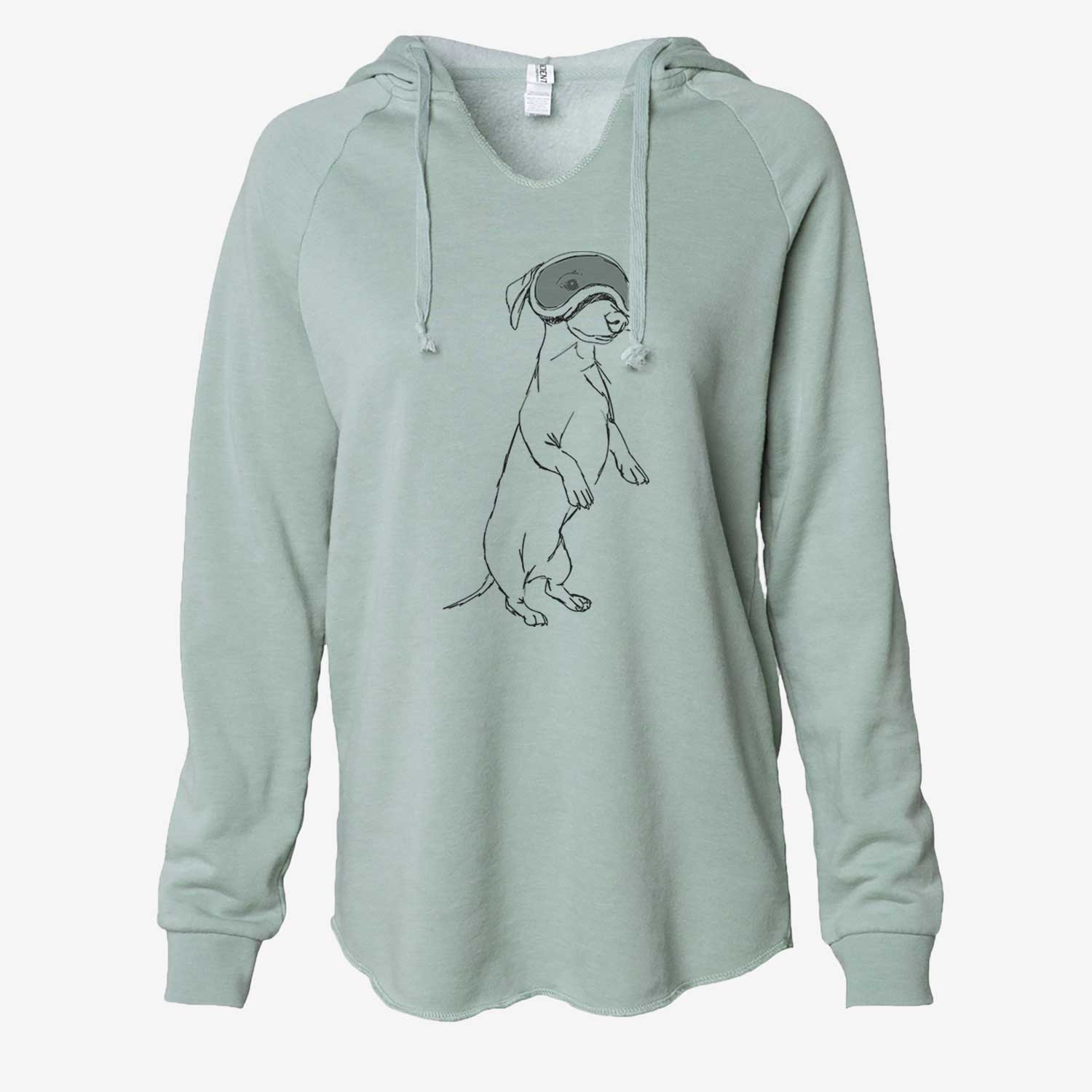 Doodled Moose the Mini Dachshund - Cali Wave Hooded Sweatshirt