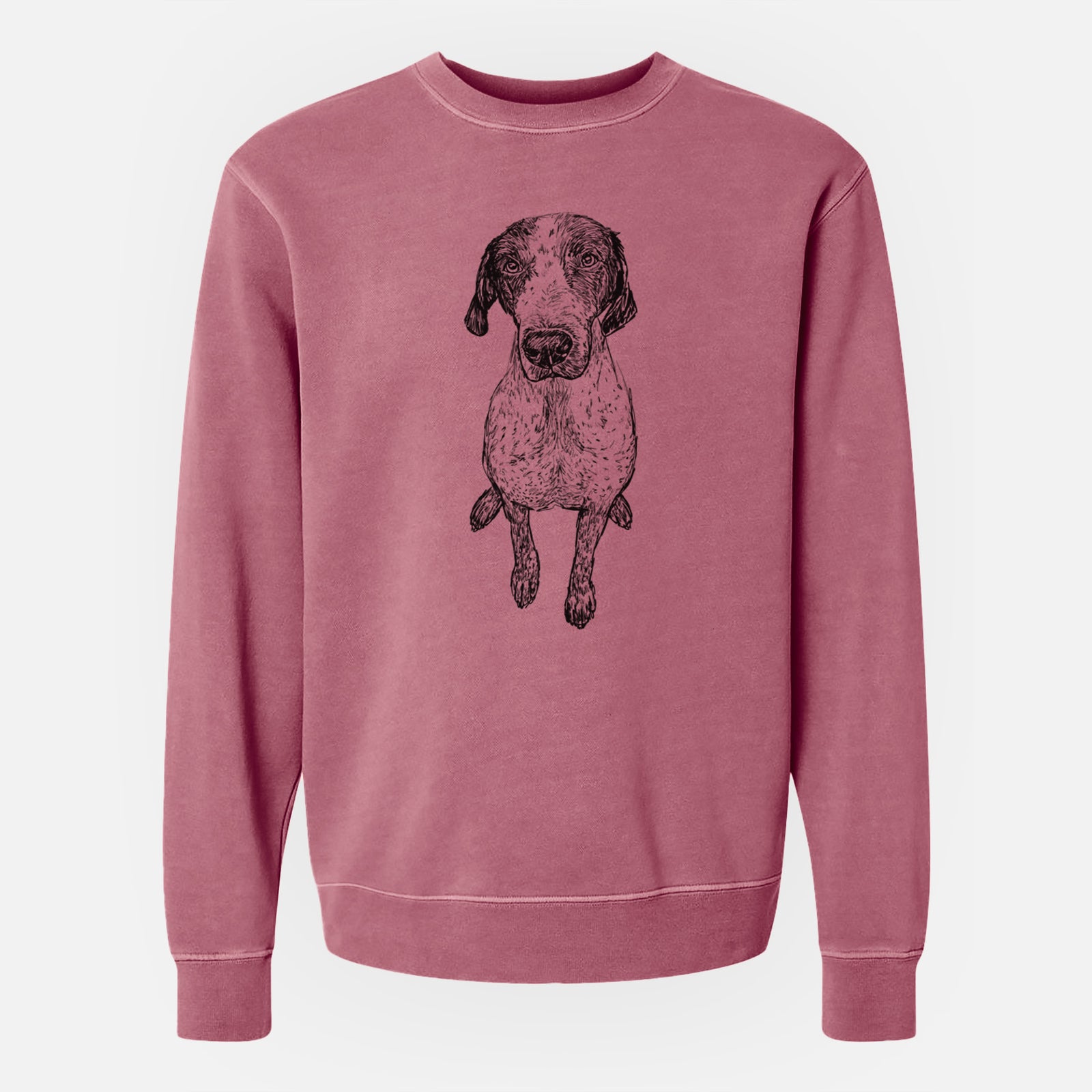 Doodled Mowgli the German Shorthaired Pointer - Unisex Pigment Dyed Crew Sweatshirt