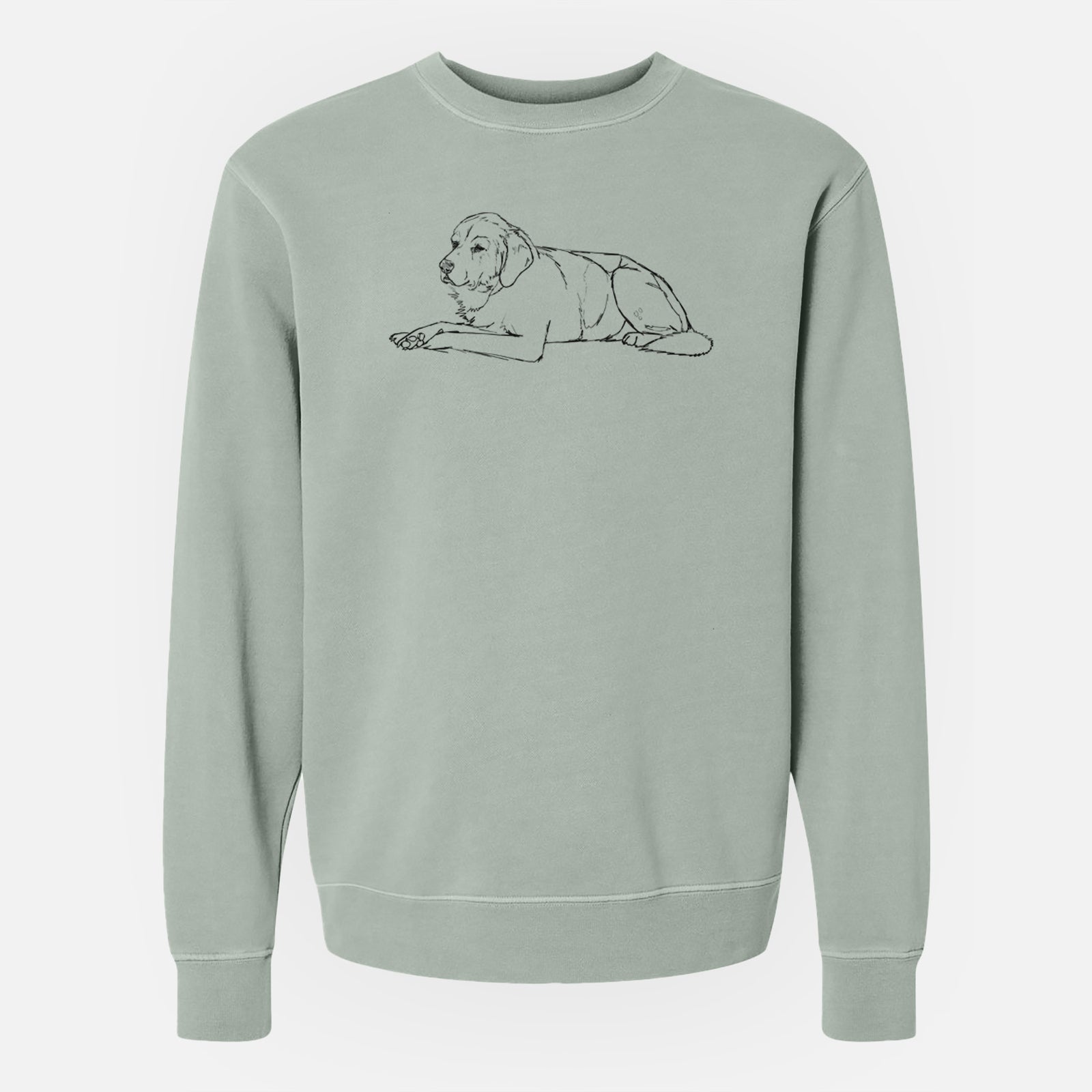 Doodled Mr. Stone the Mixed Breed - Unisex Pigment Dyed Crew Sweatshirt