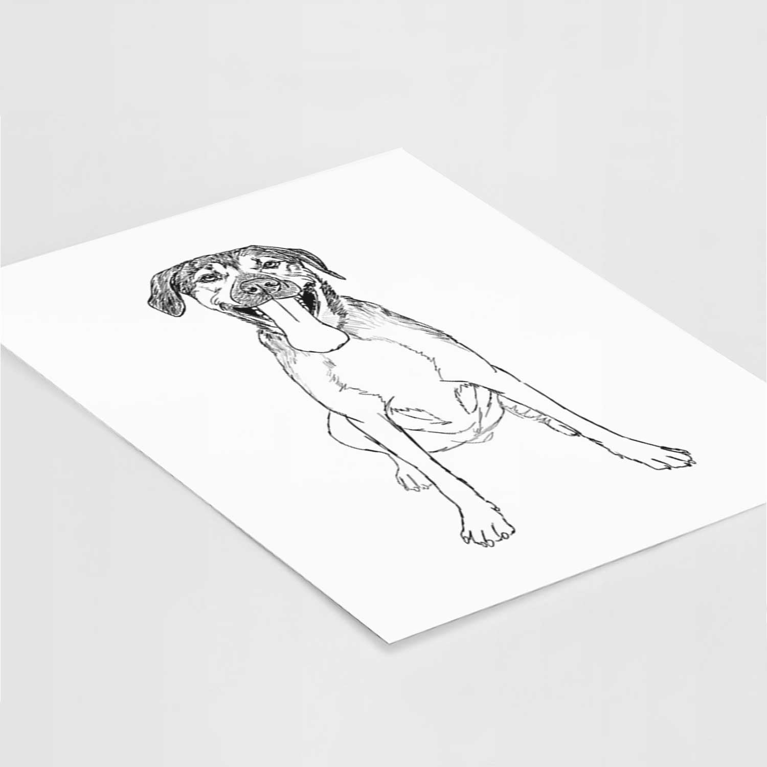 Doodled Murphy the Mixed Breed Art Print