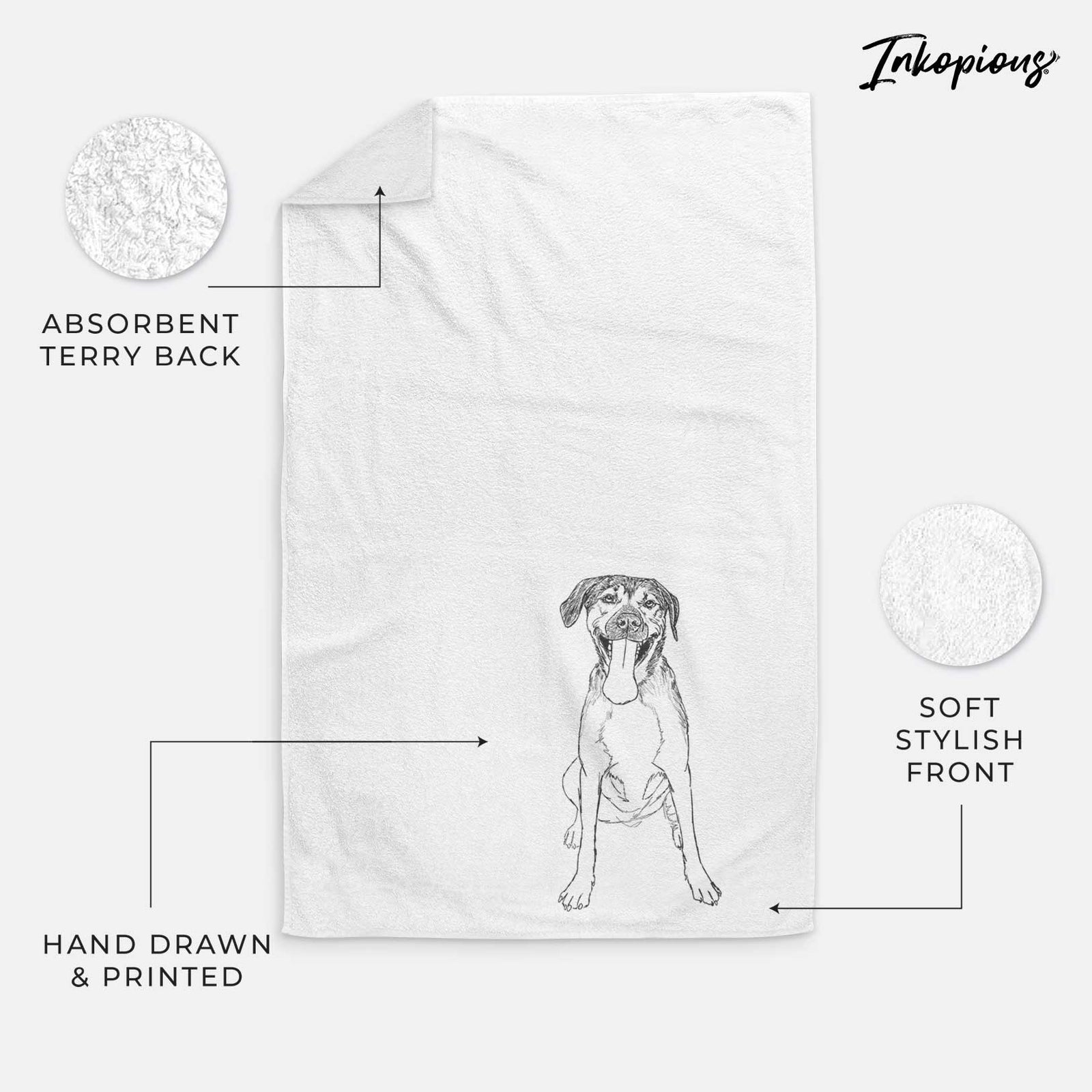 Doodled Murphy the Mixed Breed Decorative Hand Towel