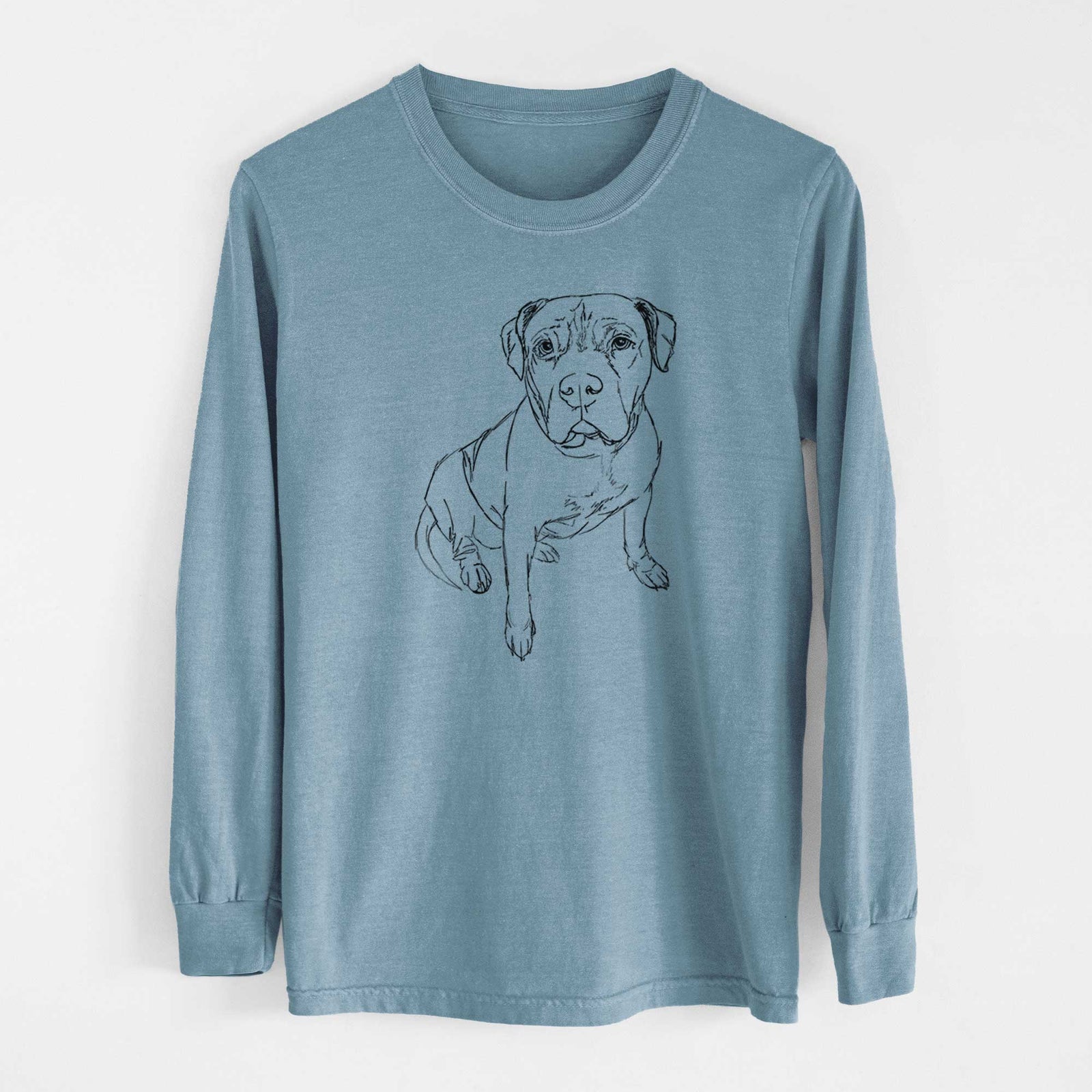 Doodled Murphy the Pitbull - Heavyweight 100% Cotton Long Sleeve