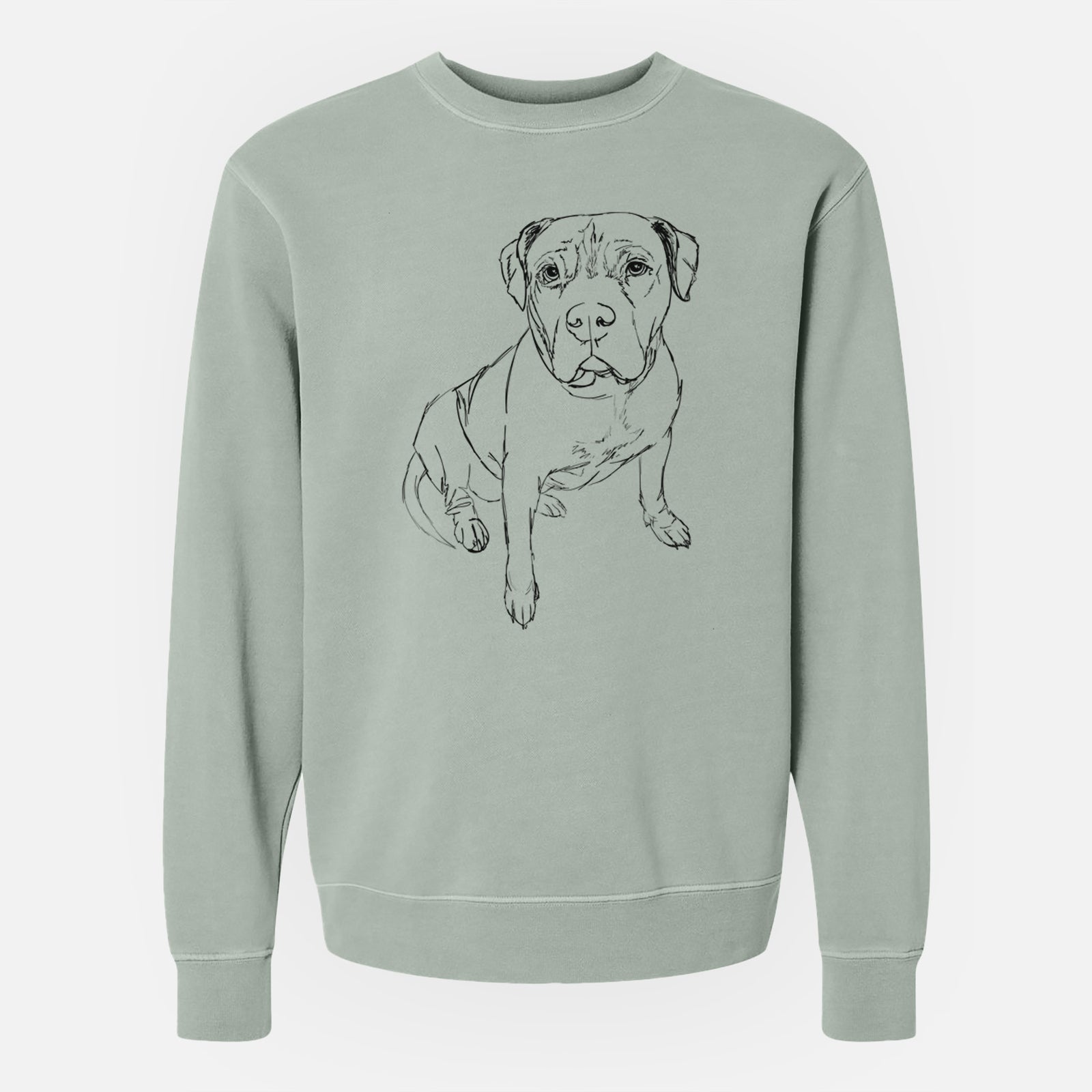 Doodled Murphy the Pitbull - Unisex Pigment Dyed Crew Sweatshirt
