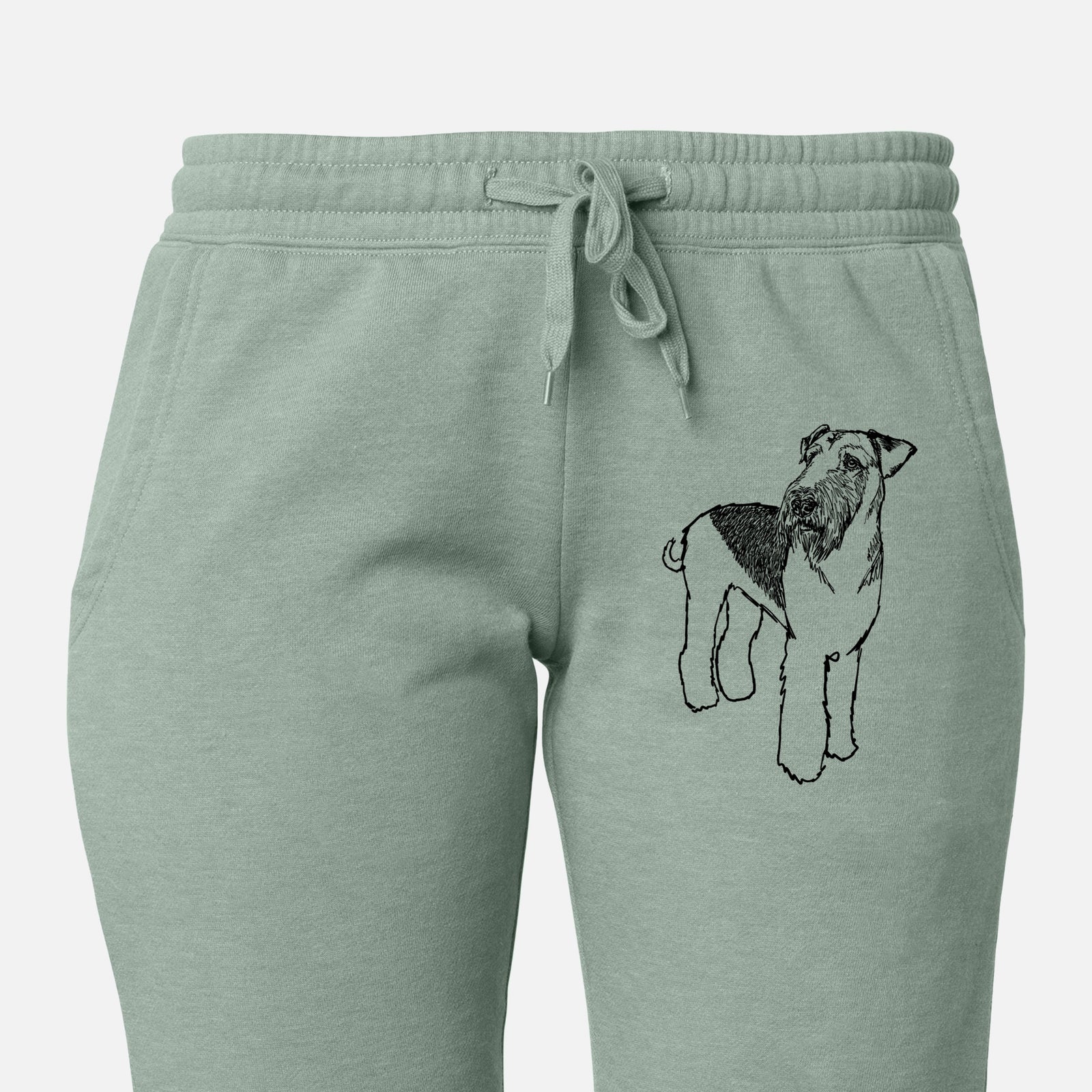 Doodled Nash the Airedale Terrier - Women's Cali Wave Joggers