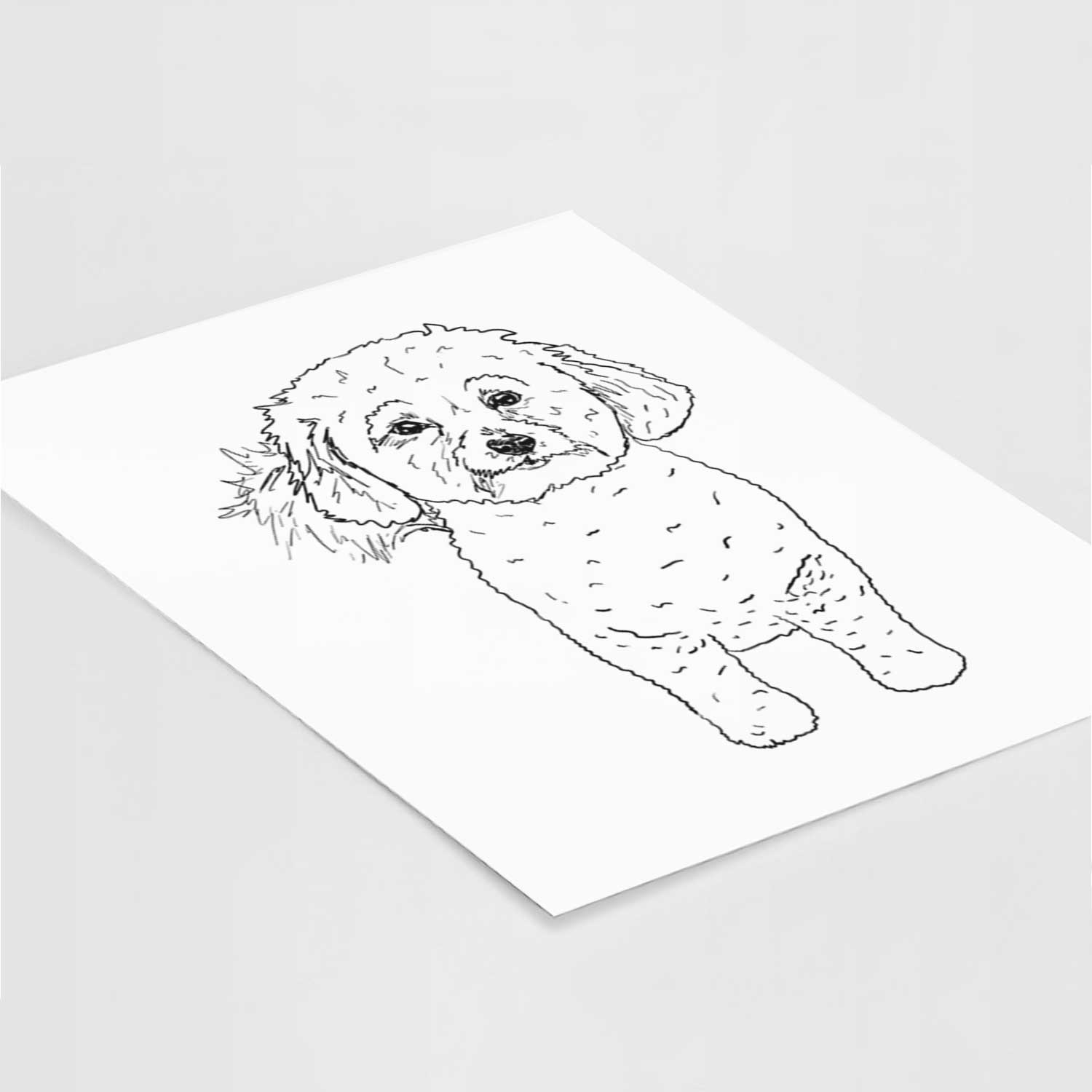 Doodled Neo the Bichon Frise Art Print